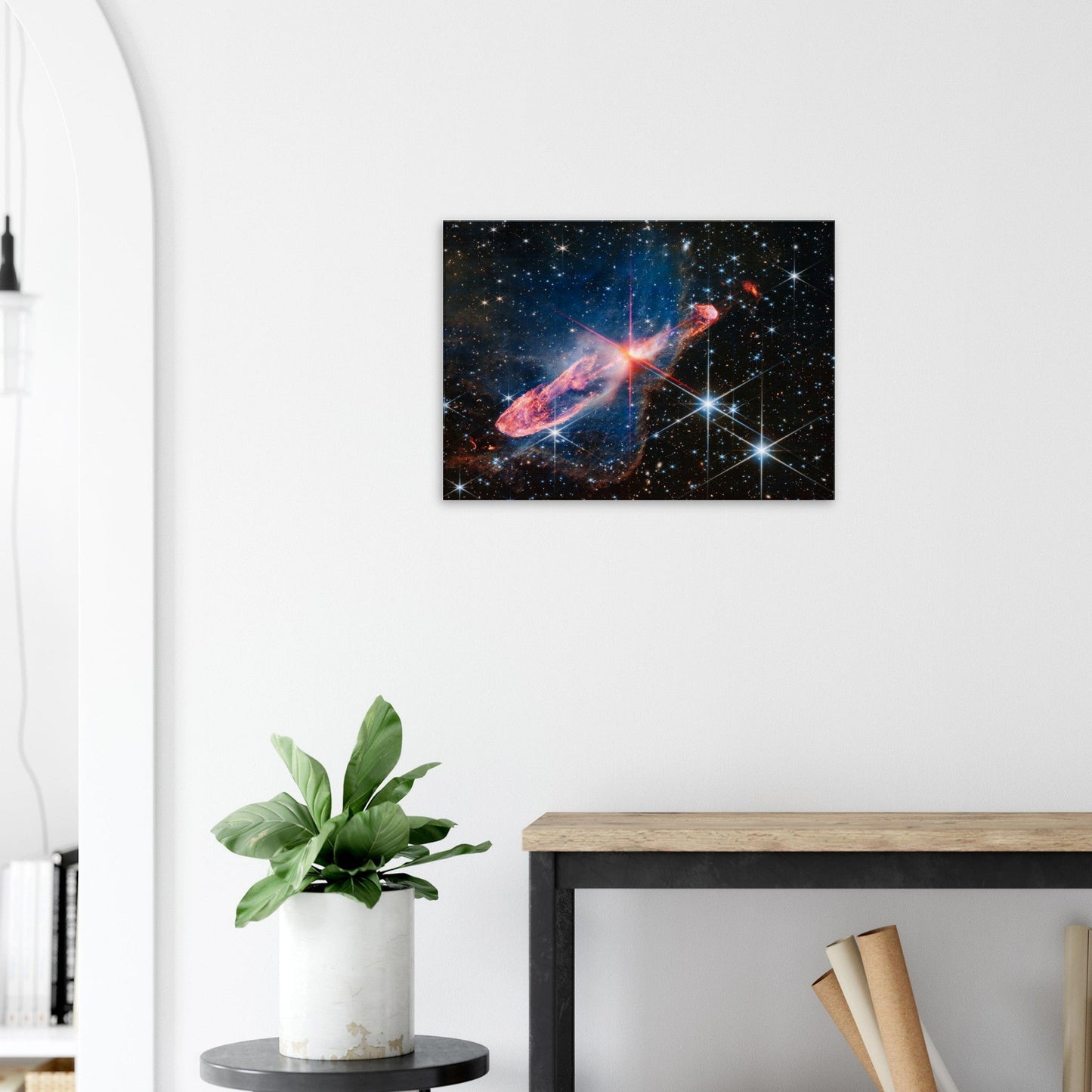 Acrylic HQ Photo Print of the 'Question Mark' Herbig - Haro 46/47, James Webb Telescope, NASA - Posterify