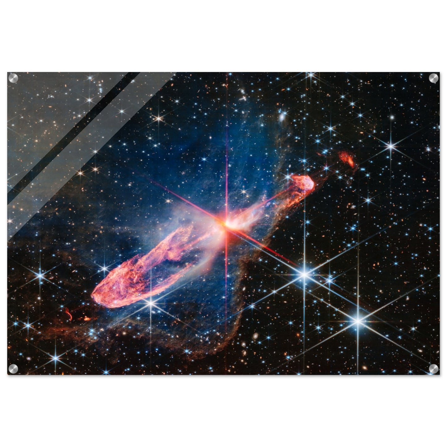 Acrylic HQ Photo Print of the 'Question Mark' Herbig - Haro 46/47, James Webb Telescope, NASA - Posterify