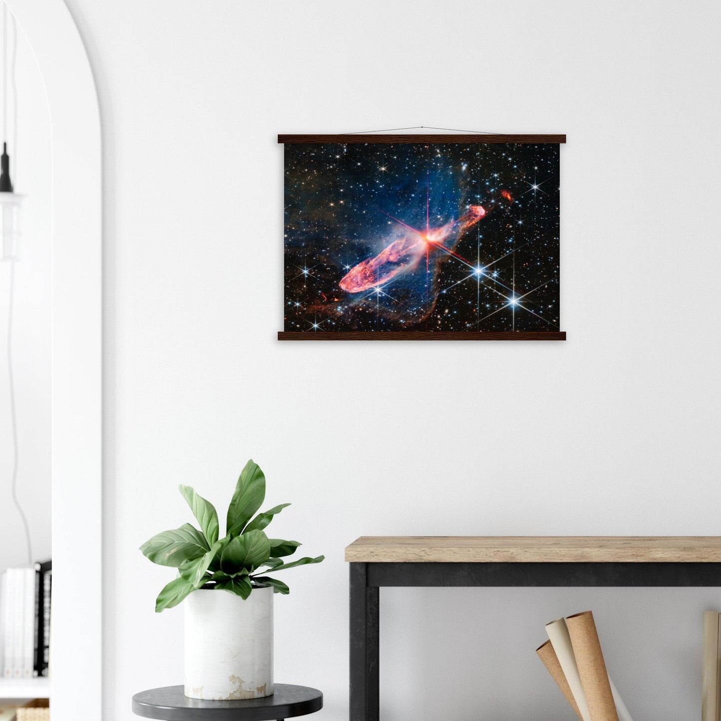 Acrylic HQ Photo Print of the 'Question Mark' Herbig - Haro 46/47, James Webb Telescope, NASA - Posterify