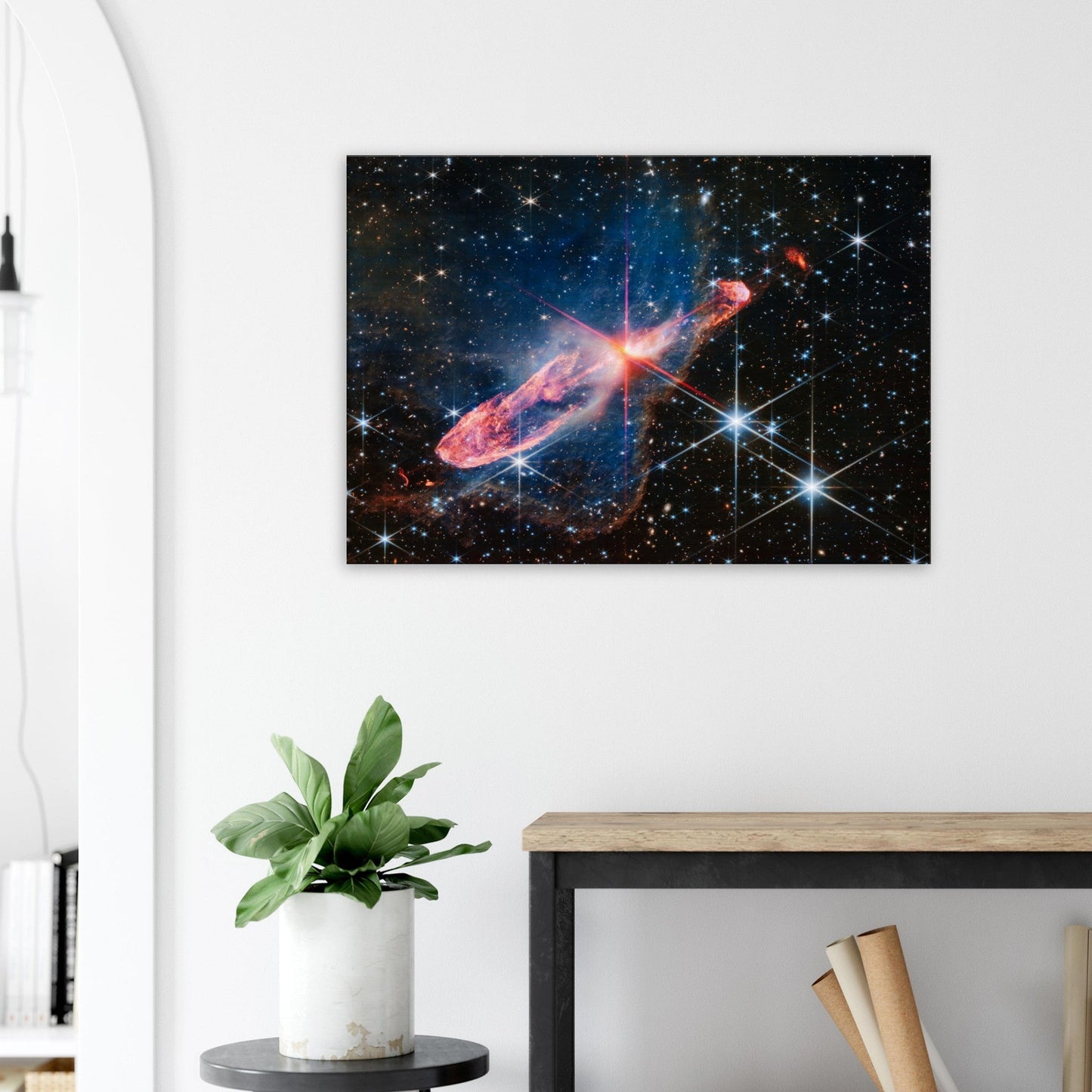 Acrylic HQ Photo Print of the 'Question Mark' Herbig - Haro 46/47, James Webb Telescope, NASA - Posterify