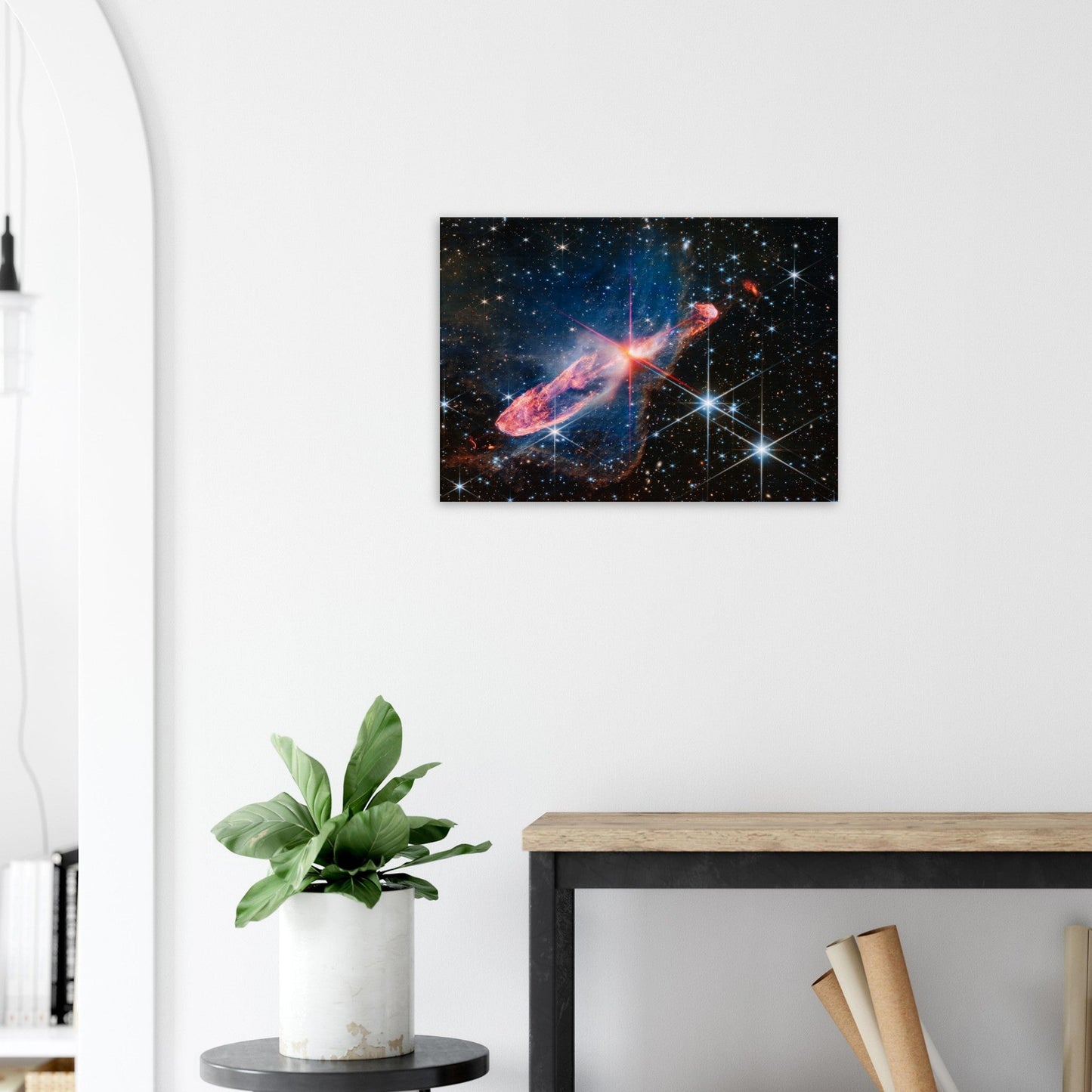 Acrylic HQ Photo Print of the 'Question Mark' Herbig - Haro 46/47, James Webb Telescope, NASA - Posterify