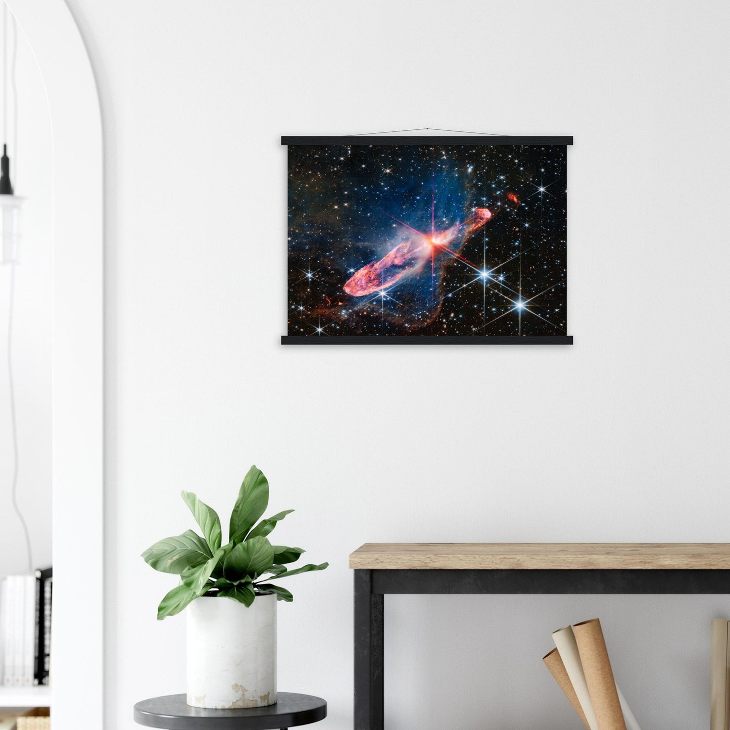 Acrylic HQ Photo Print of the 'Question Mark' Herbig - Haro 46/47, James Webb Telescope, NASA - Posterify