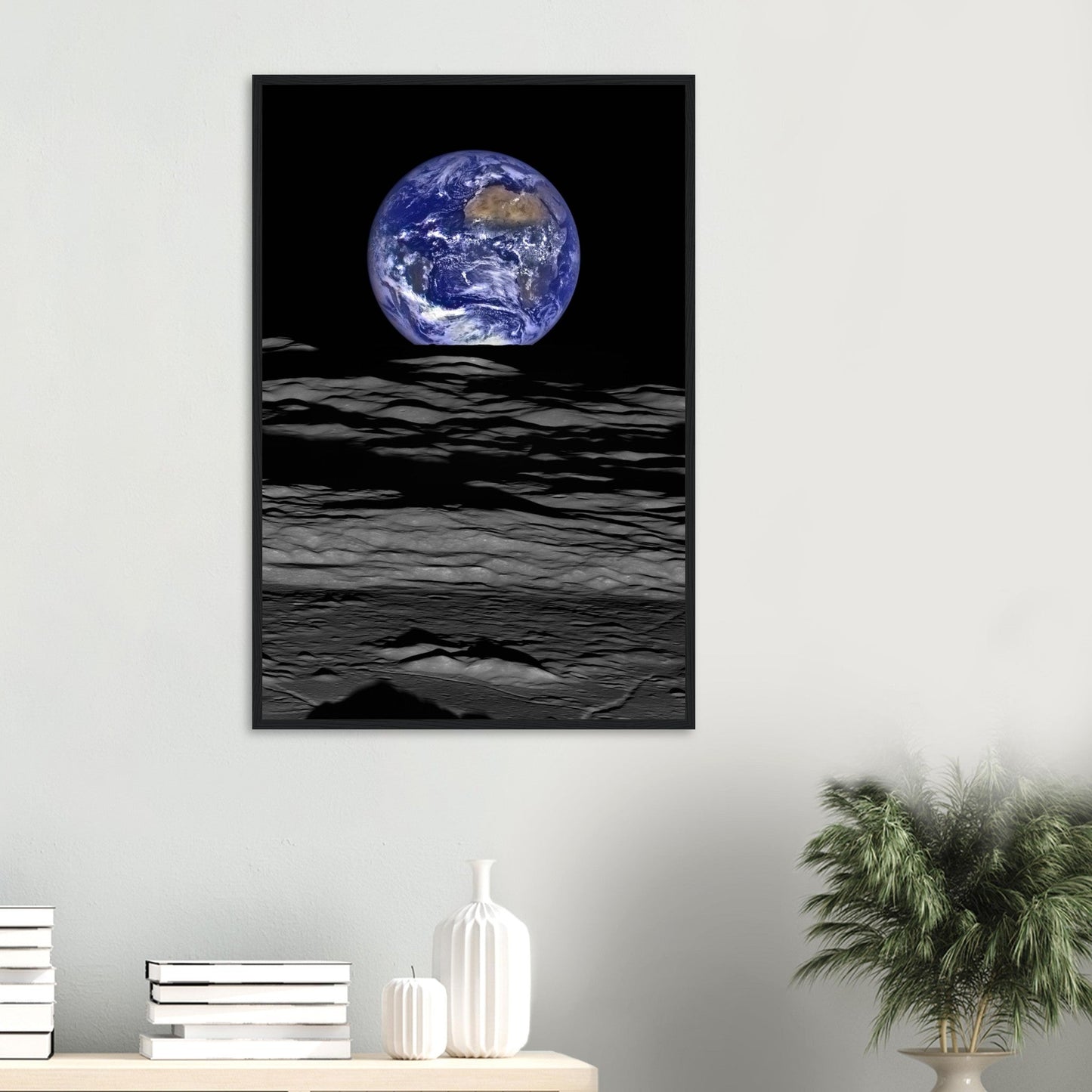 Acrylic HQ Print of Earth and the Moon by the Lunar Orbiter Camera 2015. NASA - Posterify