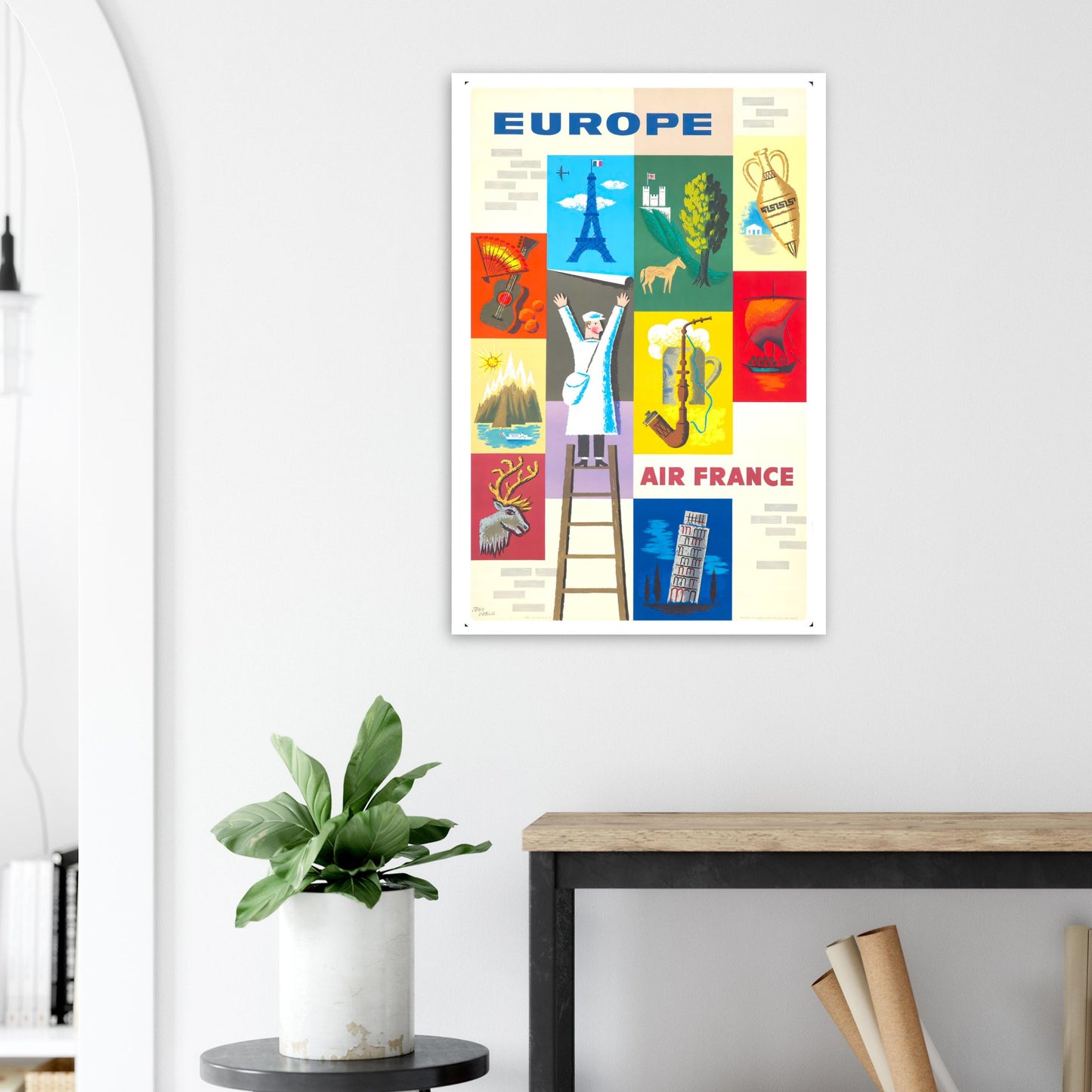 Air France Vintage poster reprint on Premium Matte Paper - Posterify