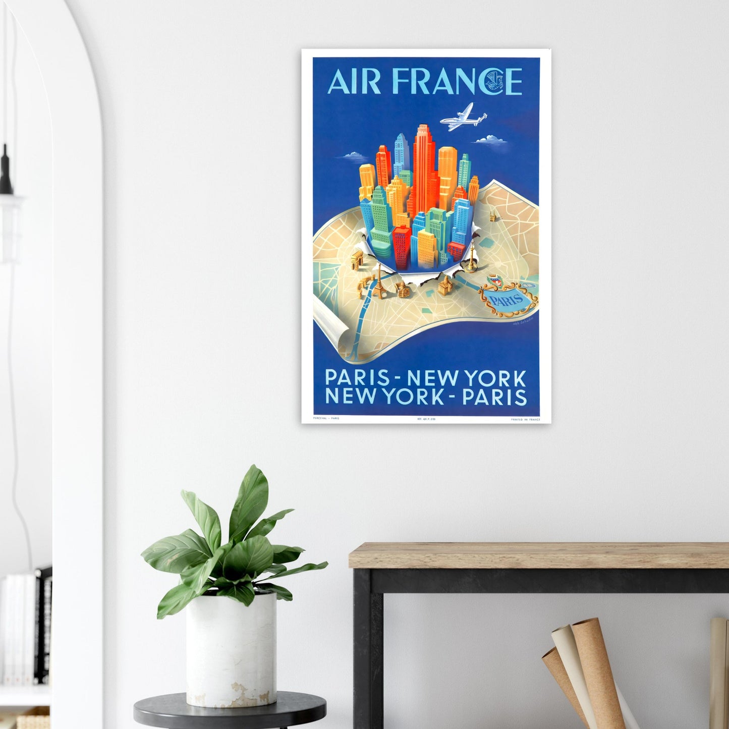 Air France Vintage poster reprint on Premium Matte Paper - Posterify