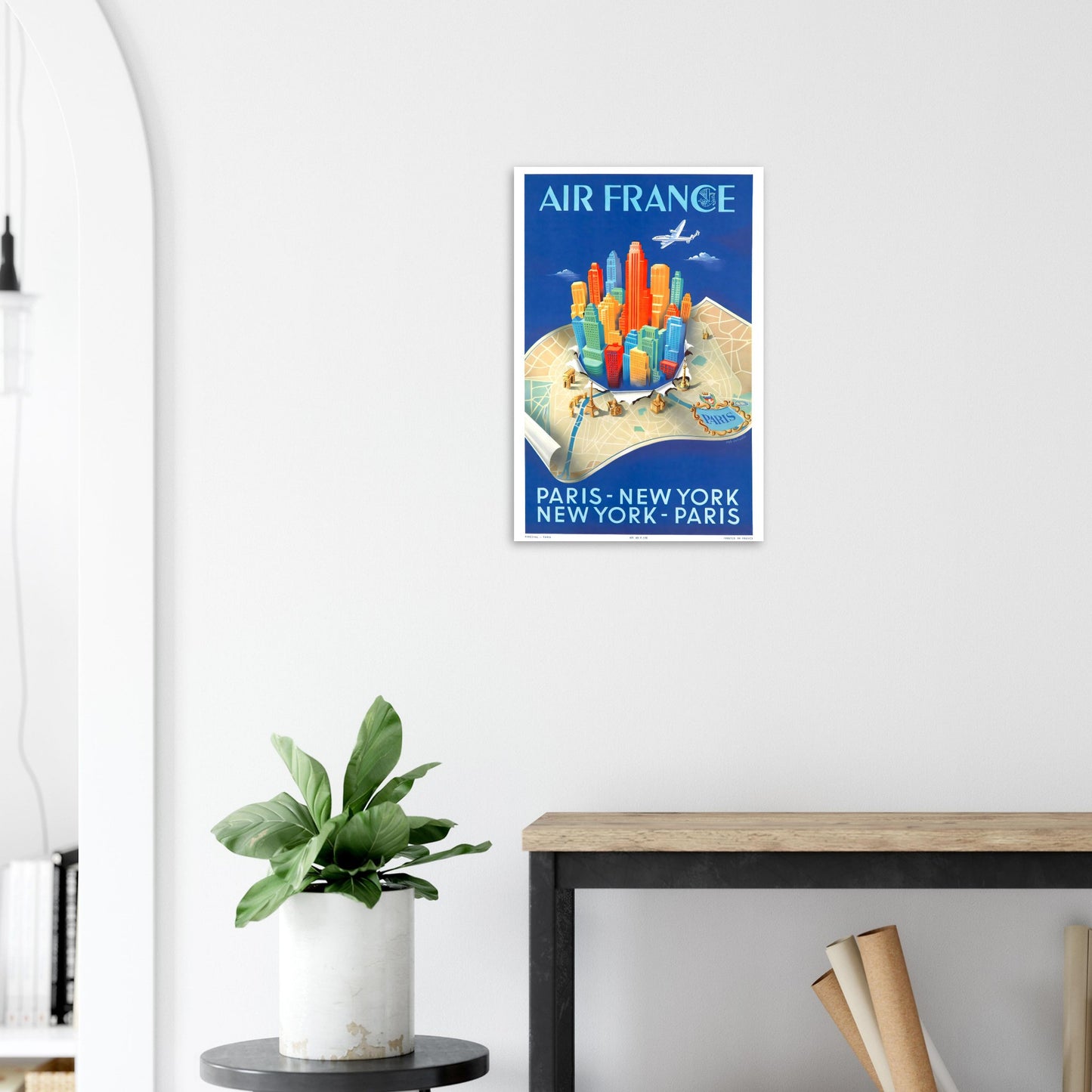 Air France Vintage poster reprint on Premium Matte Paper - Posterify