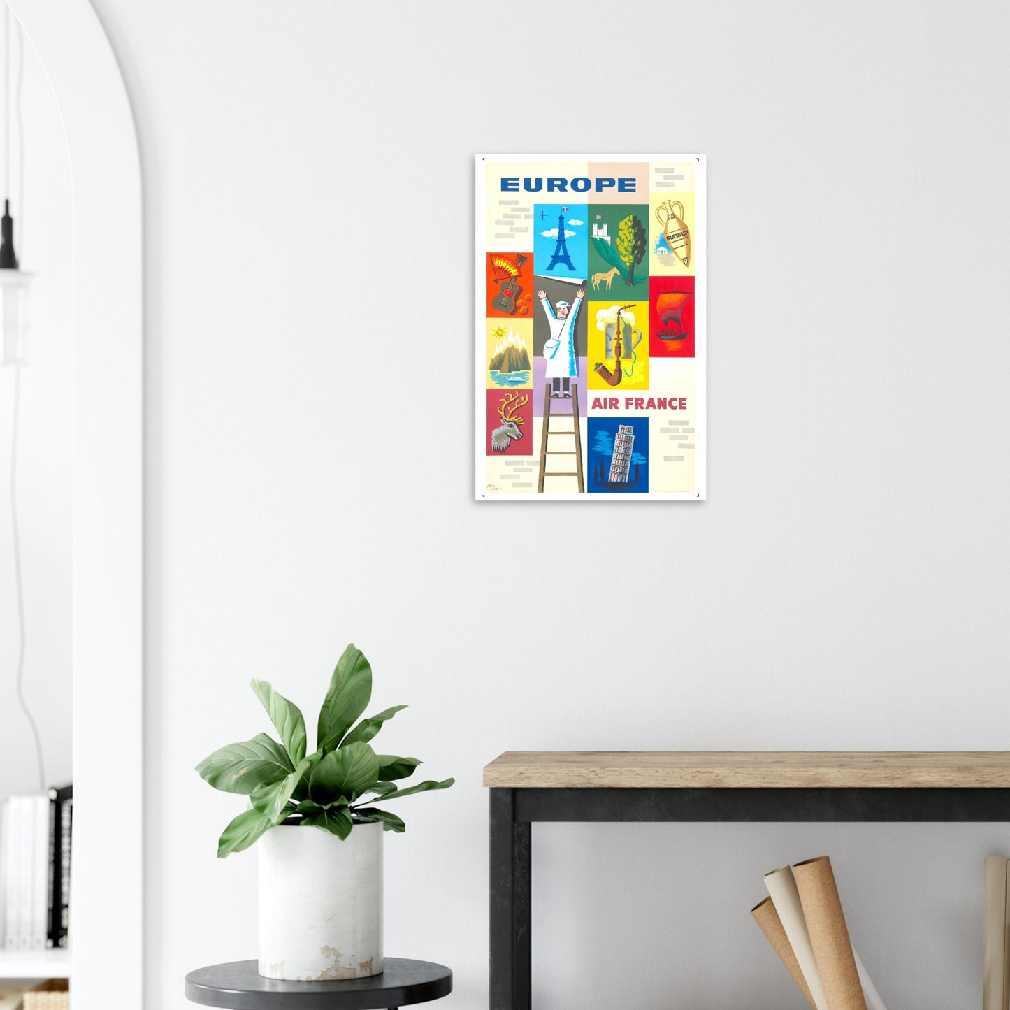 Air France Vintage poster reprint on Premium Matte Paper - Posterify