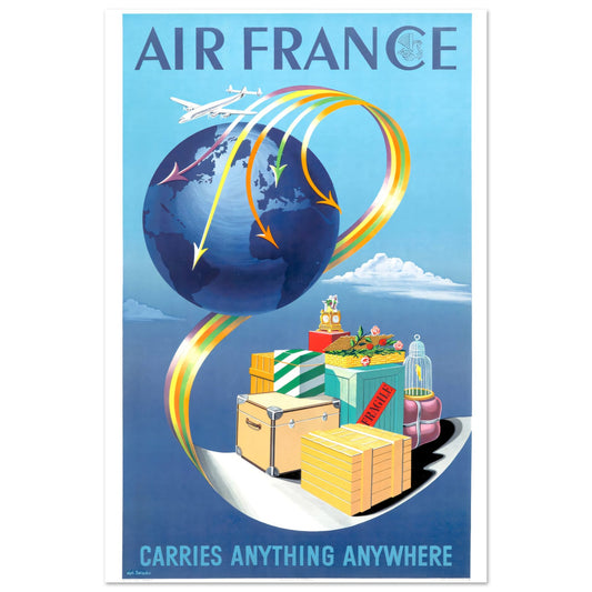 Air France Vintage poster reprint on Premium Matte Paper - Posterify