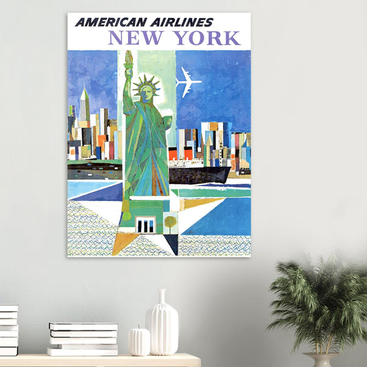 American Airlines Vintage Poster Reprint on Premium Matte Paper - Posterify