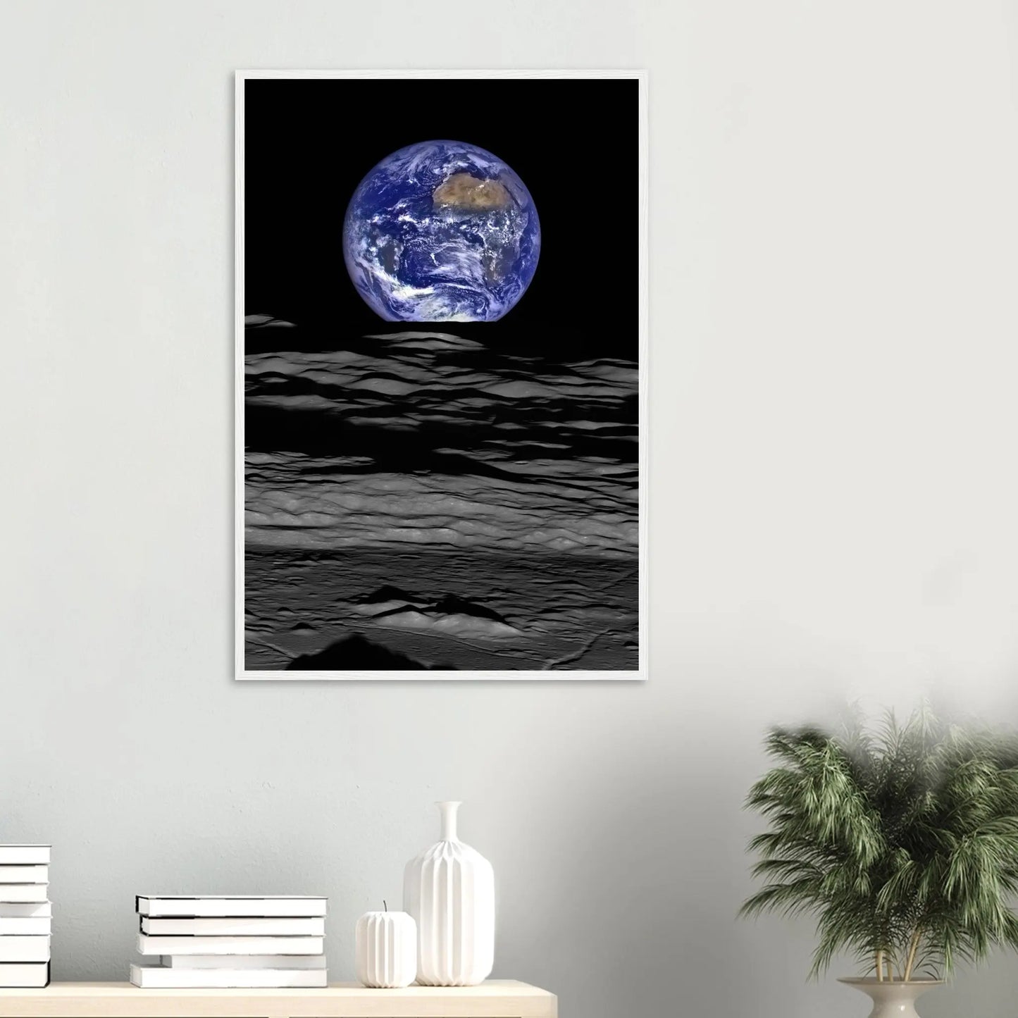 Acrylic HQ Print of Earth and the Moon by the Lunar Orbiter Camera 2015. NASA - Posterify