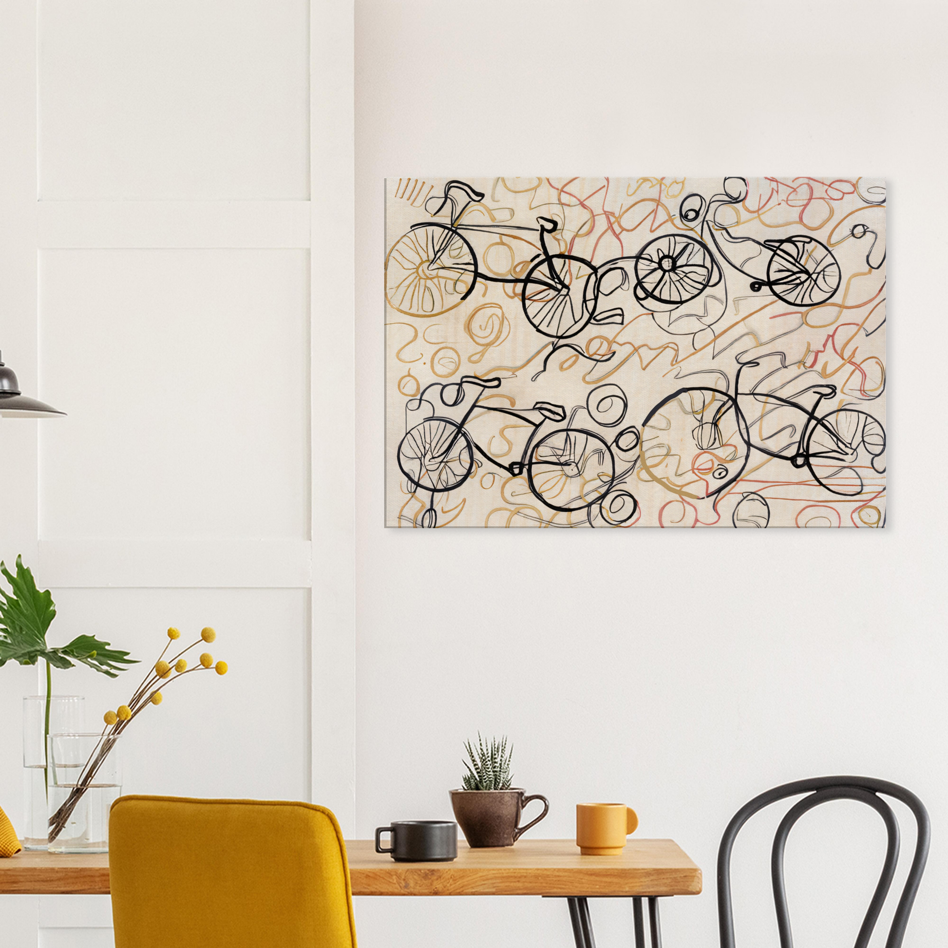 Canvas with bicycle line pattern by Posterify Design - Posterify