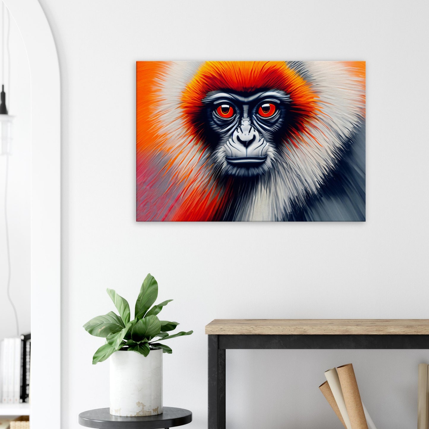 Canvas print oil painting of Gibbon by Posterify Design