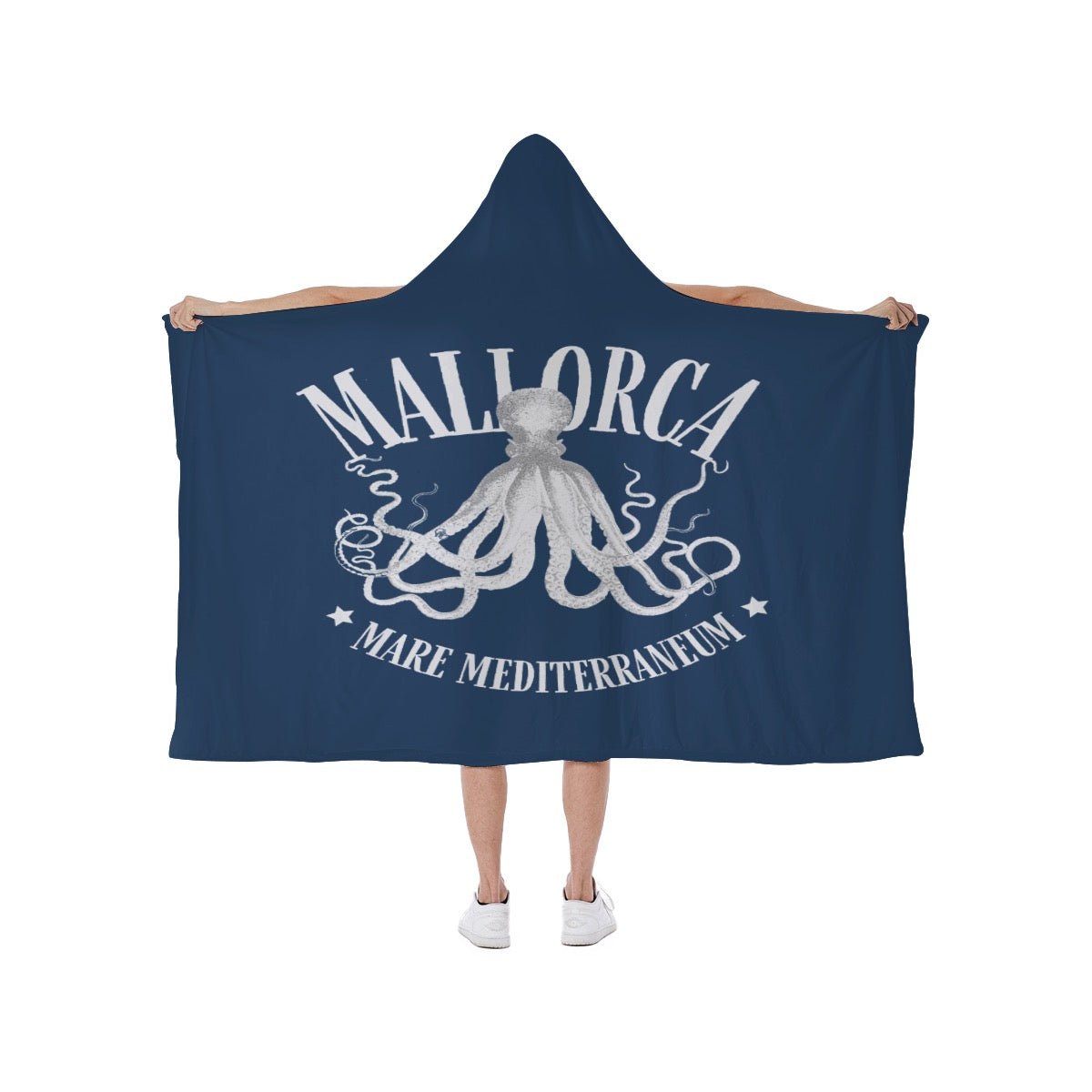 Beach Hooded blanket Mallorca Mare Mediterraneum With Soft Fleece Lining - Posterify