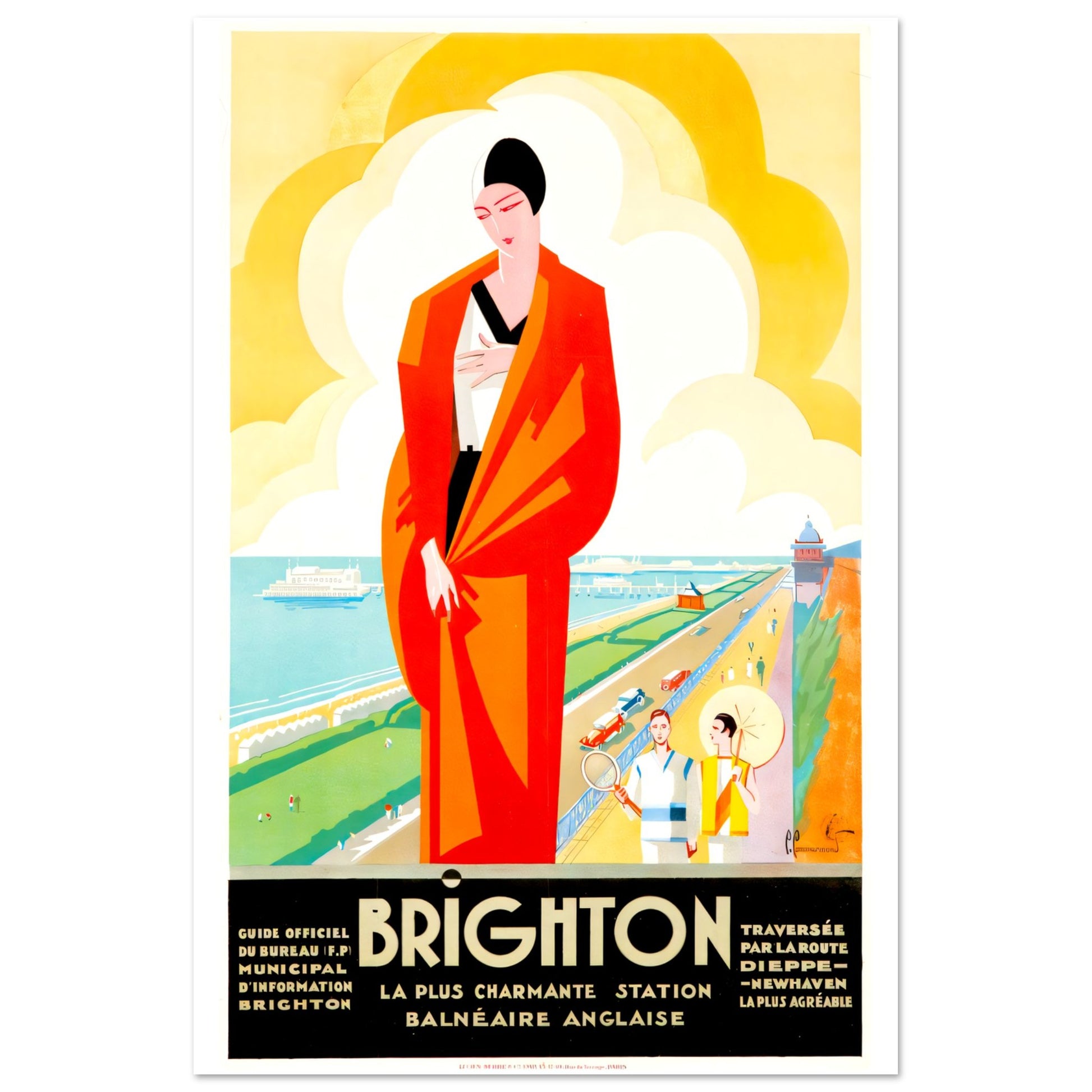 Brighton Vintage poster reprint on Premium Matte Paper - Posterify