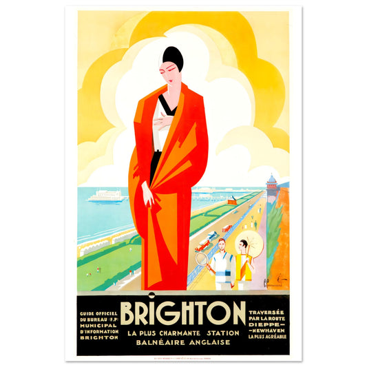 Brighton Vintage poster reprint on Premium Matte Paper - Posterify