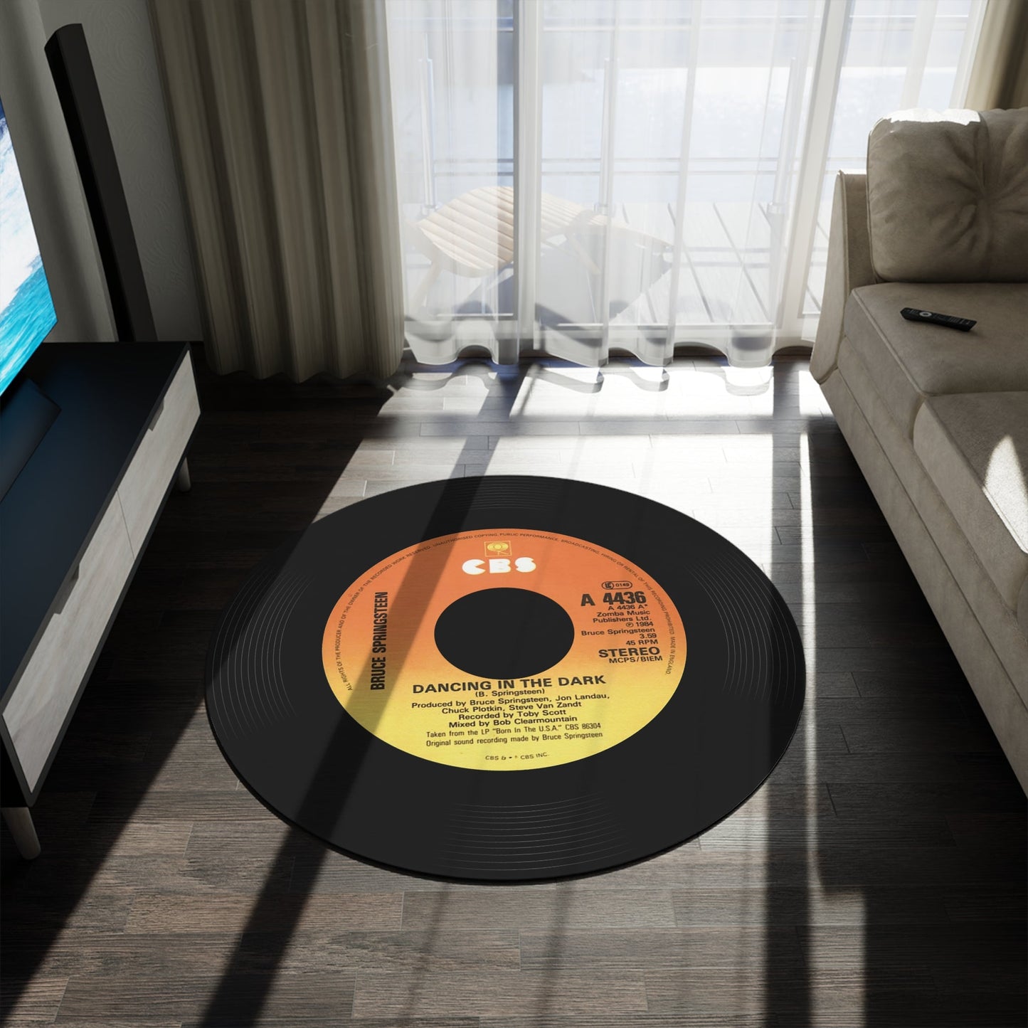 Bruce Springsteen, Dancing in the, Single Vinyl Record Mat (Can also be used as sound damper on wall - Posterify