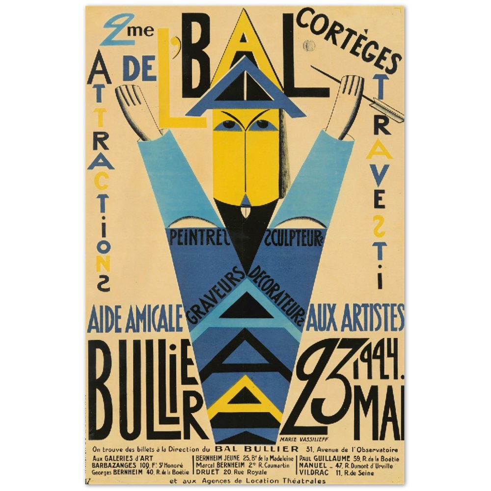 Bullier Vintage Poster Print on Premium Matte Paper - Posterify