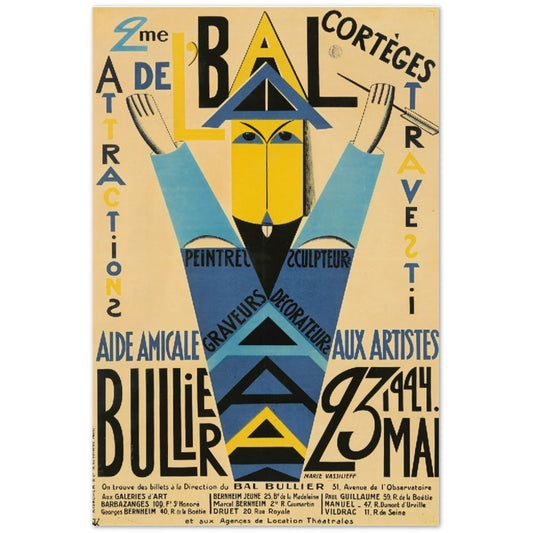 Bullier Vintage Poster Print on Premium Matte Paper - Posterify
