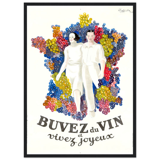 Buvez du Vin Vintage poster reprint on Premium Matte Paper - Posterify