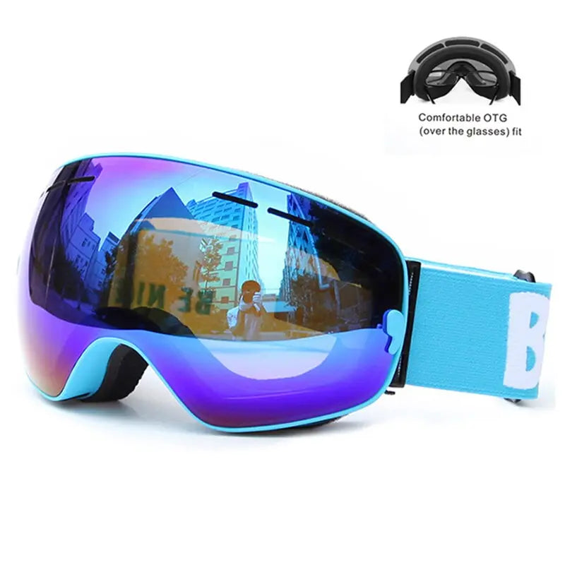 Winter Ski Goggles Double Layers Outdoor UV Protection Anti-fog Big Ski Mask Glasses Skiing Men Women Snow Snowboard Goggles - Posterify