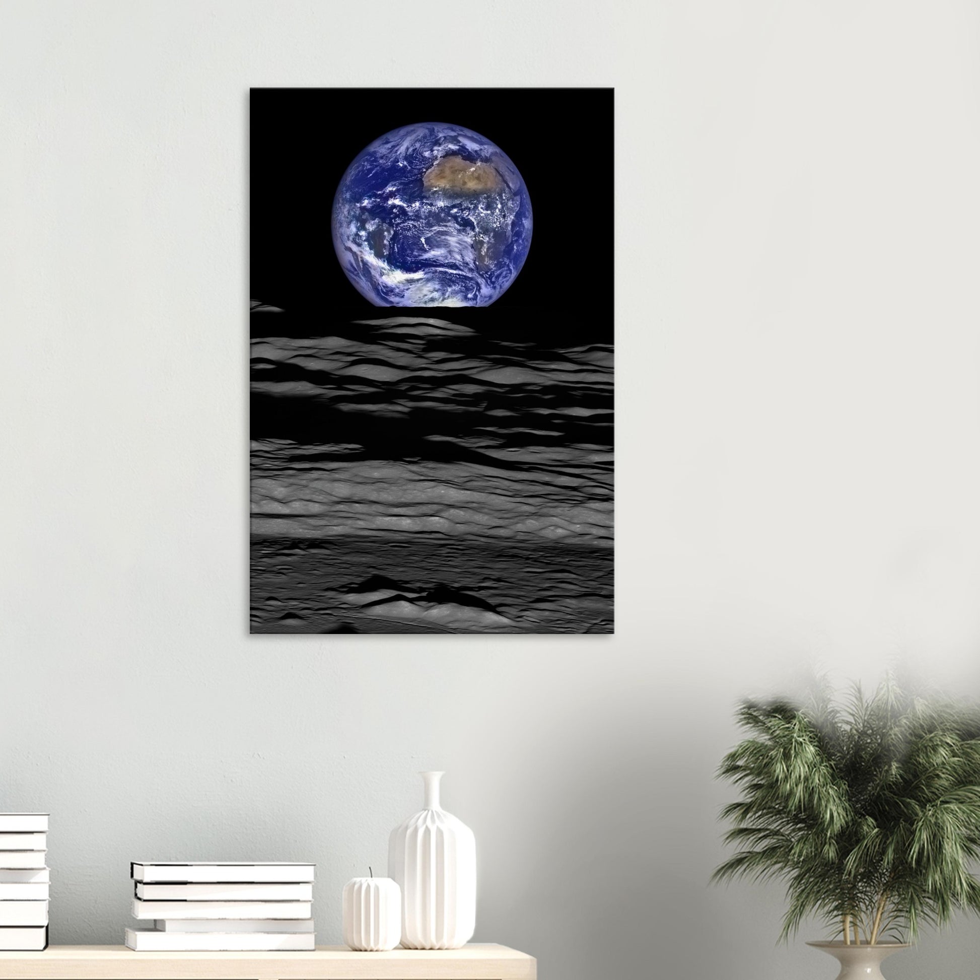 Acrylic HQ Print of Earth and the Moon by the Lunar Orbiter Camera 2015. NASA - Posterify