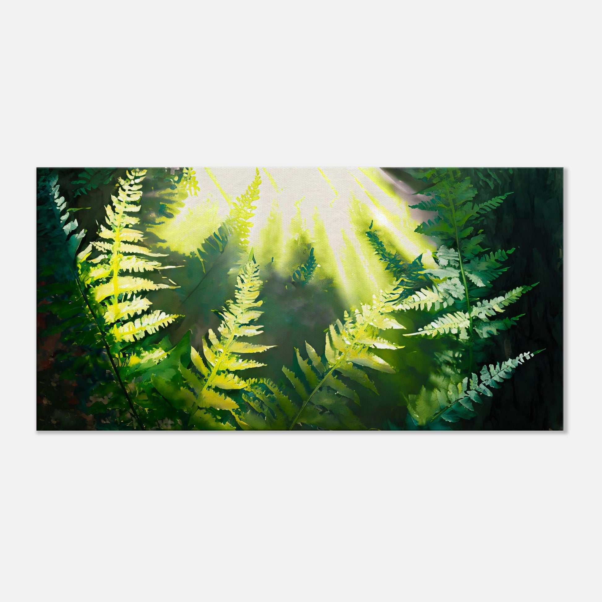 Canvas Print abstract painting of fern by Posterify Design 50X100cm - Posterify