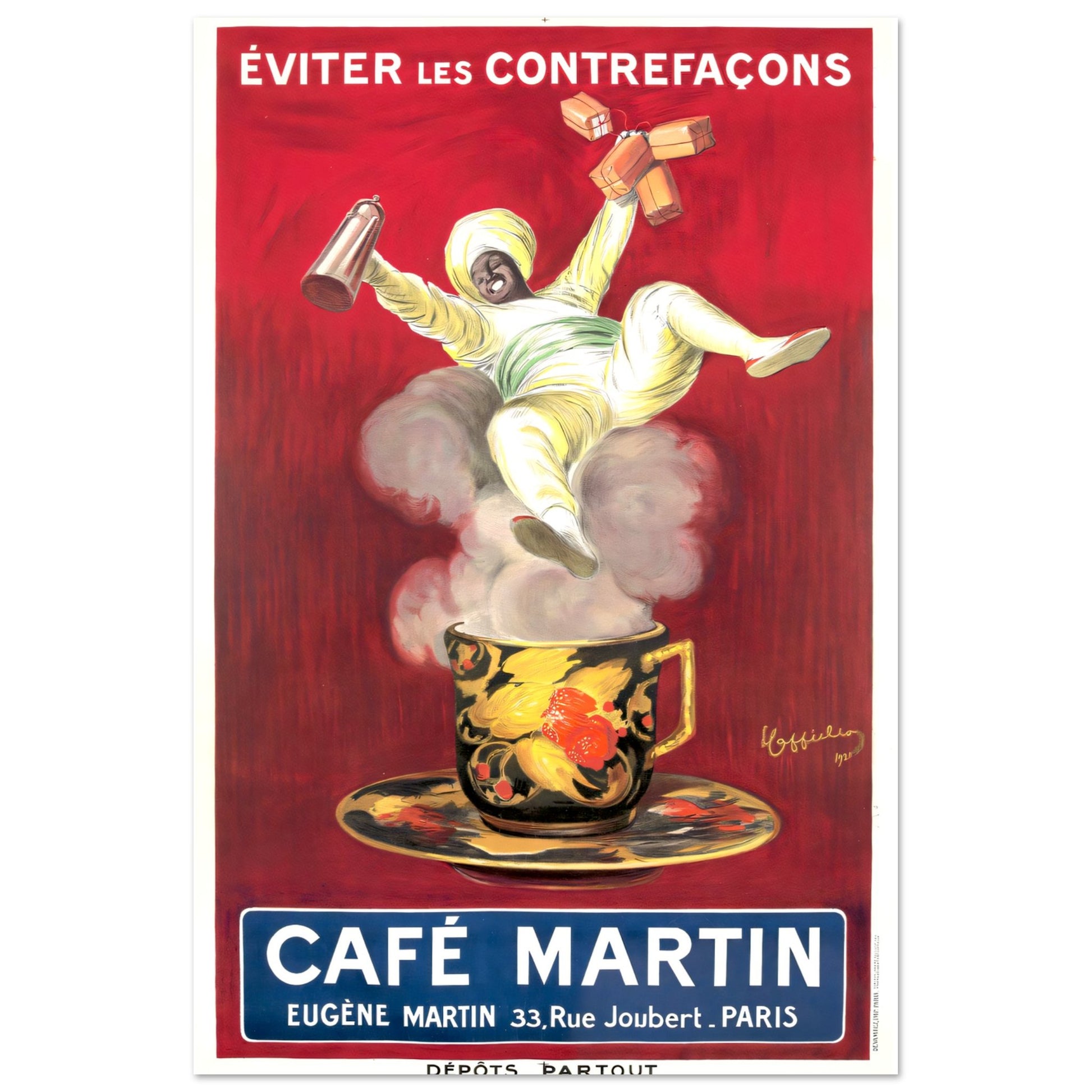 Cafe Martin Vintage poster reprint on Premium Matte Paper - Posterify