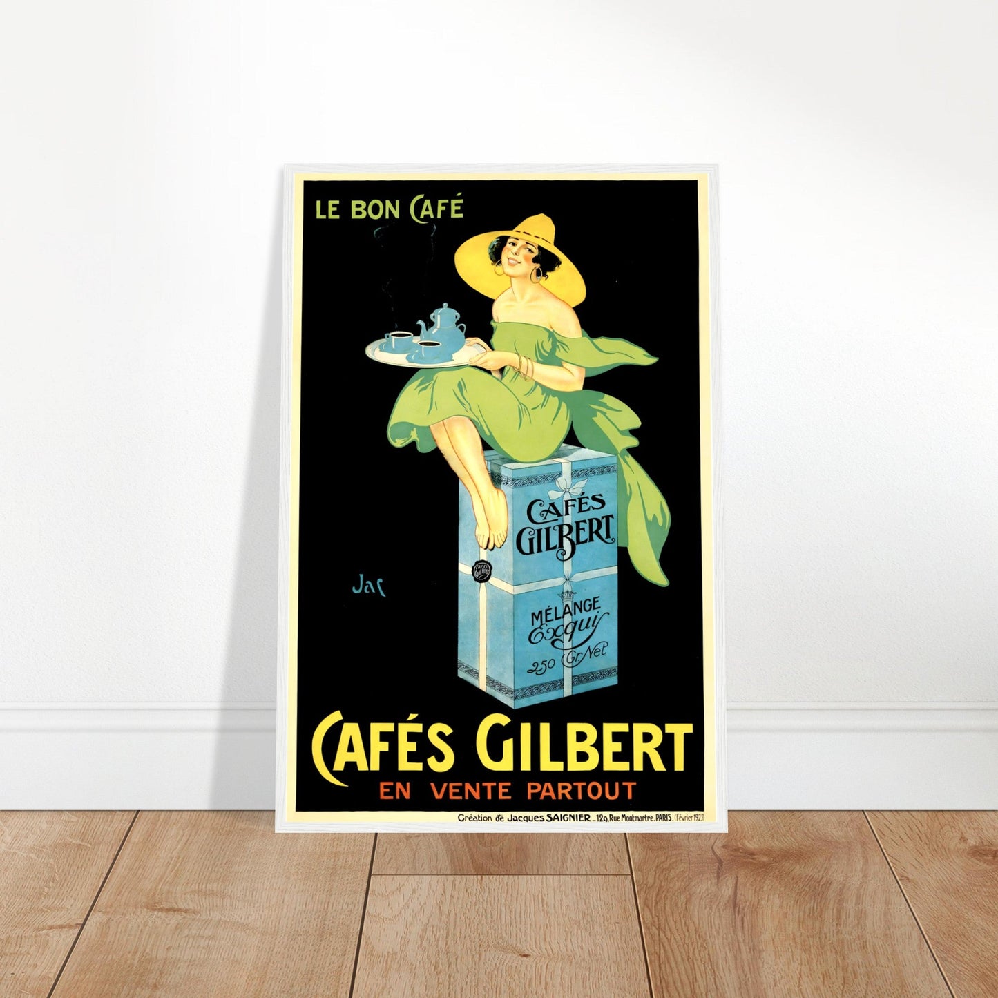 Cafés Gilbert Vintage Poster reprint on premium matte paper - Posterify