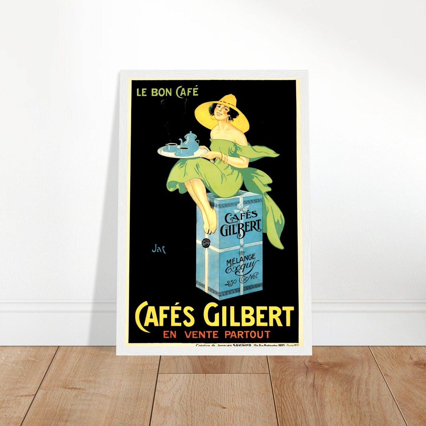 Cafés Gilbert Vintage Poster reprint on premium matte paper - Posterify