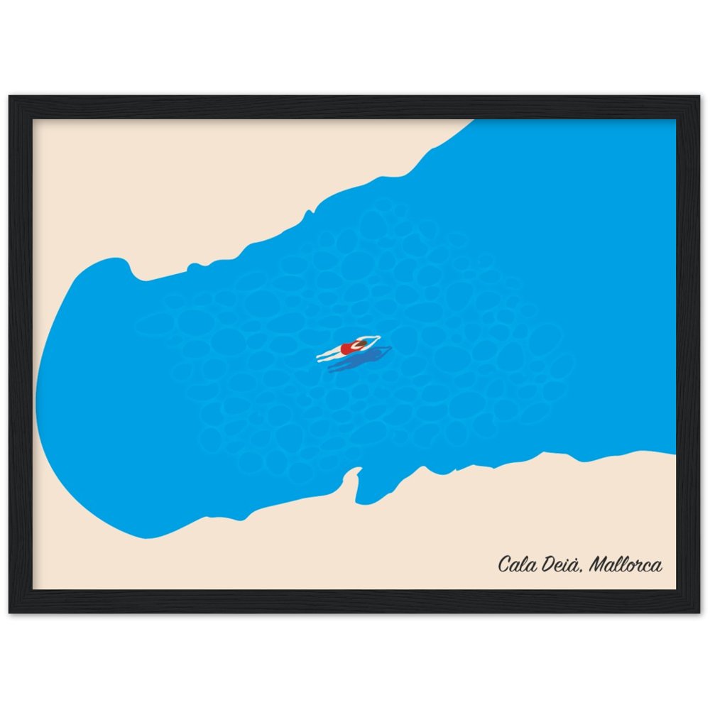 Cala Deia, Mallorca Wooden Framed Poster, by Posterify Design. - Posterify