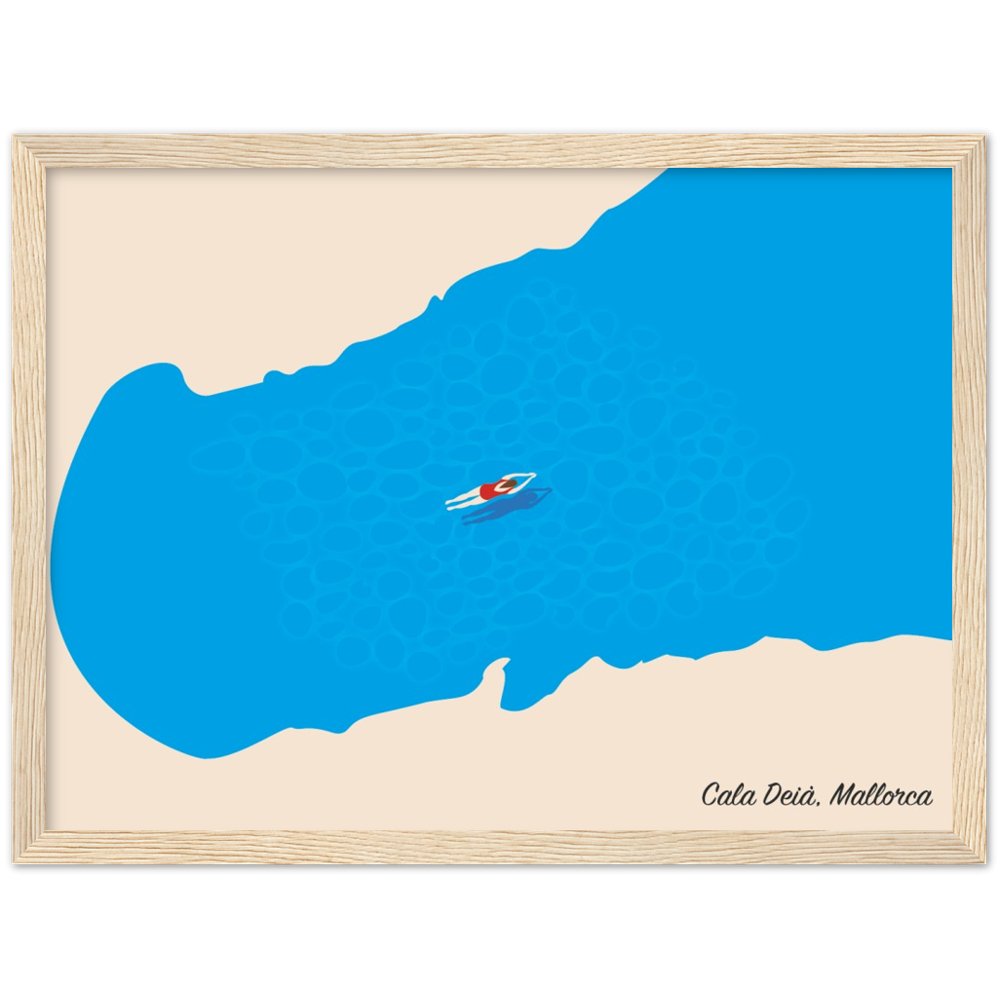 Cala Deia, Mallorca Wooden Framed Poster, by Posterify Design. - Posterify