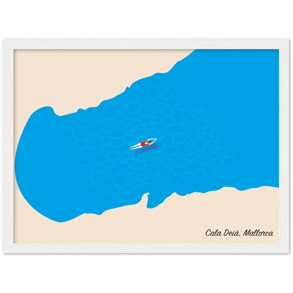 Cala Deia, Mallorca Wooden Framed Poster, by Posterify Design. - Posterify