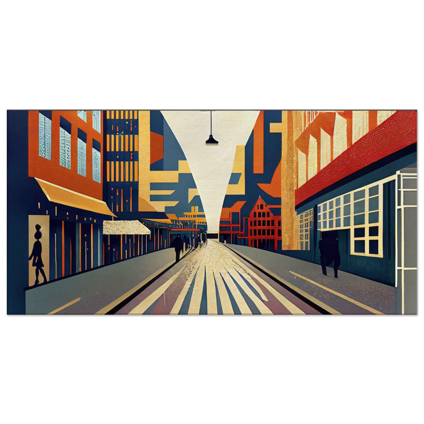 Canvas Art Deco style Copenhagen Strøget by Posterify Design 70x100cm - Posterify