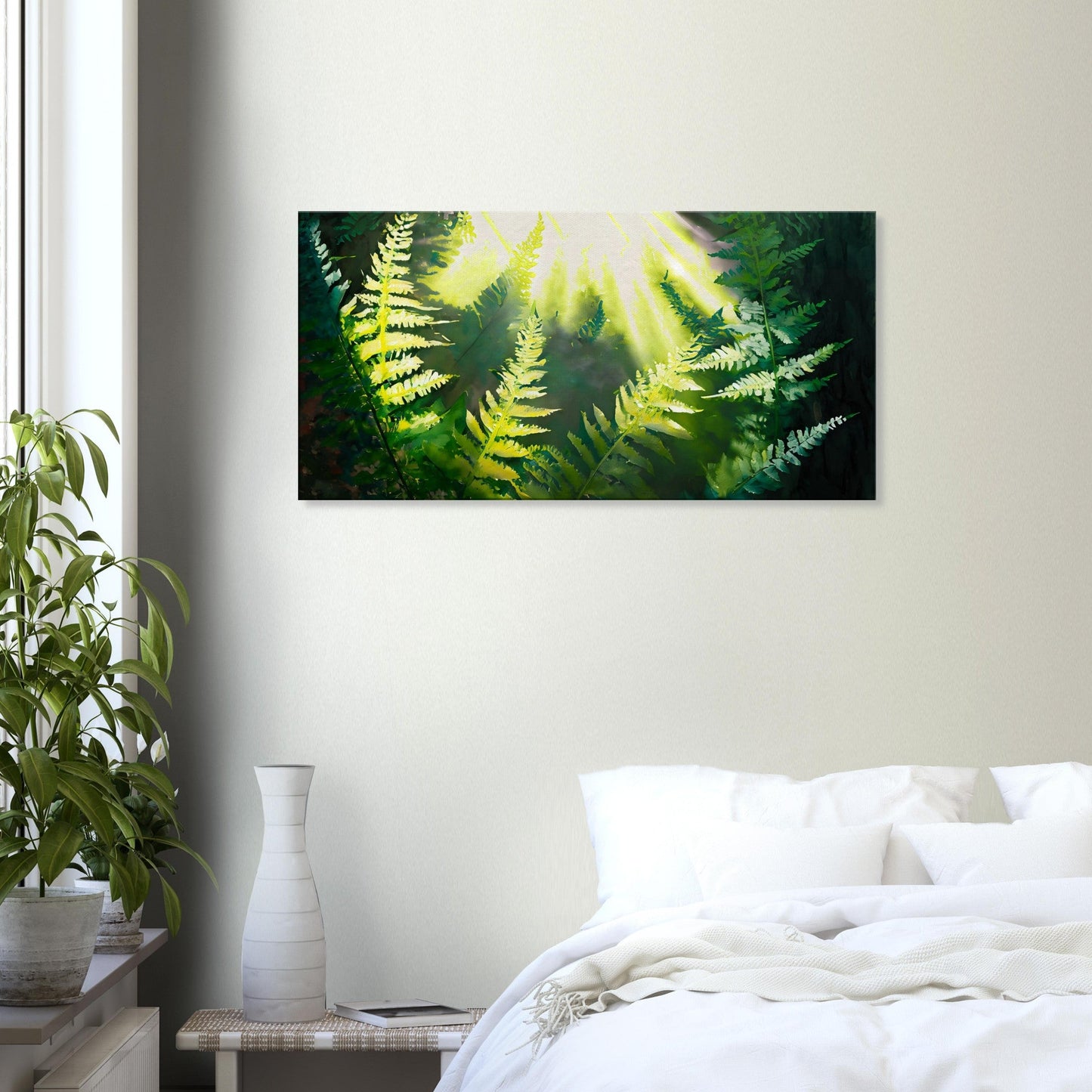 Canvas Print abstract painting of fern by Posterify Design 50X100cm - Posterify