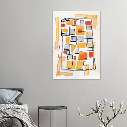 Canvas Print, abstract painting on rice paper by posterify design. - Posterify