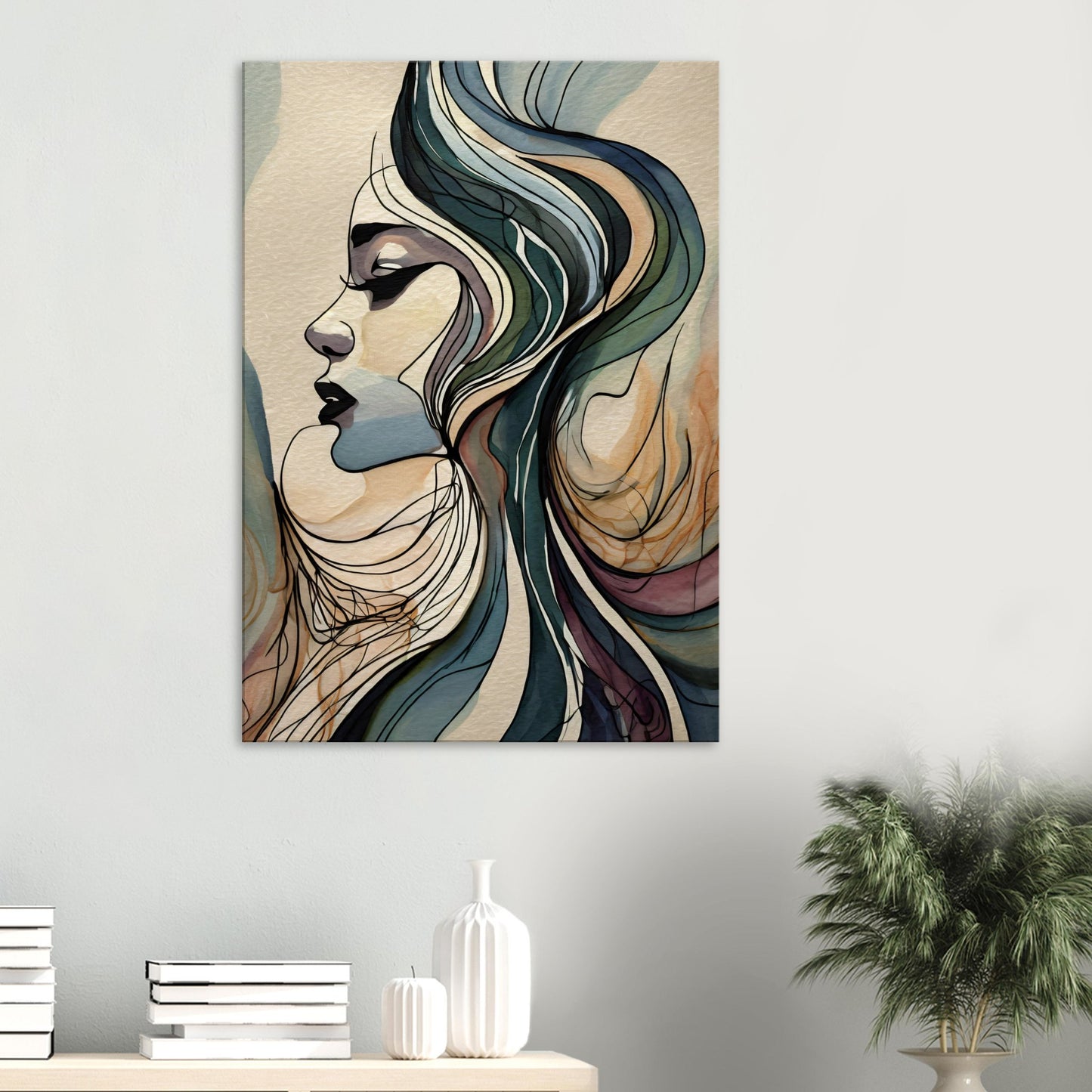 Canvas Print, abstract painting on rice paper by posterify design. - Posterify