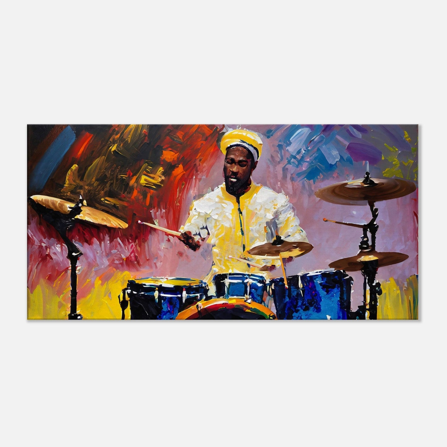 Canvas Print Drummer abstract art by Posterify design 50X100cm - Posterify