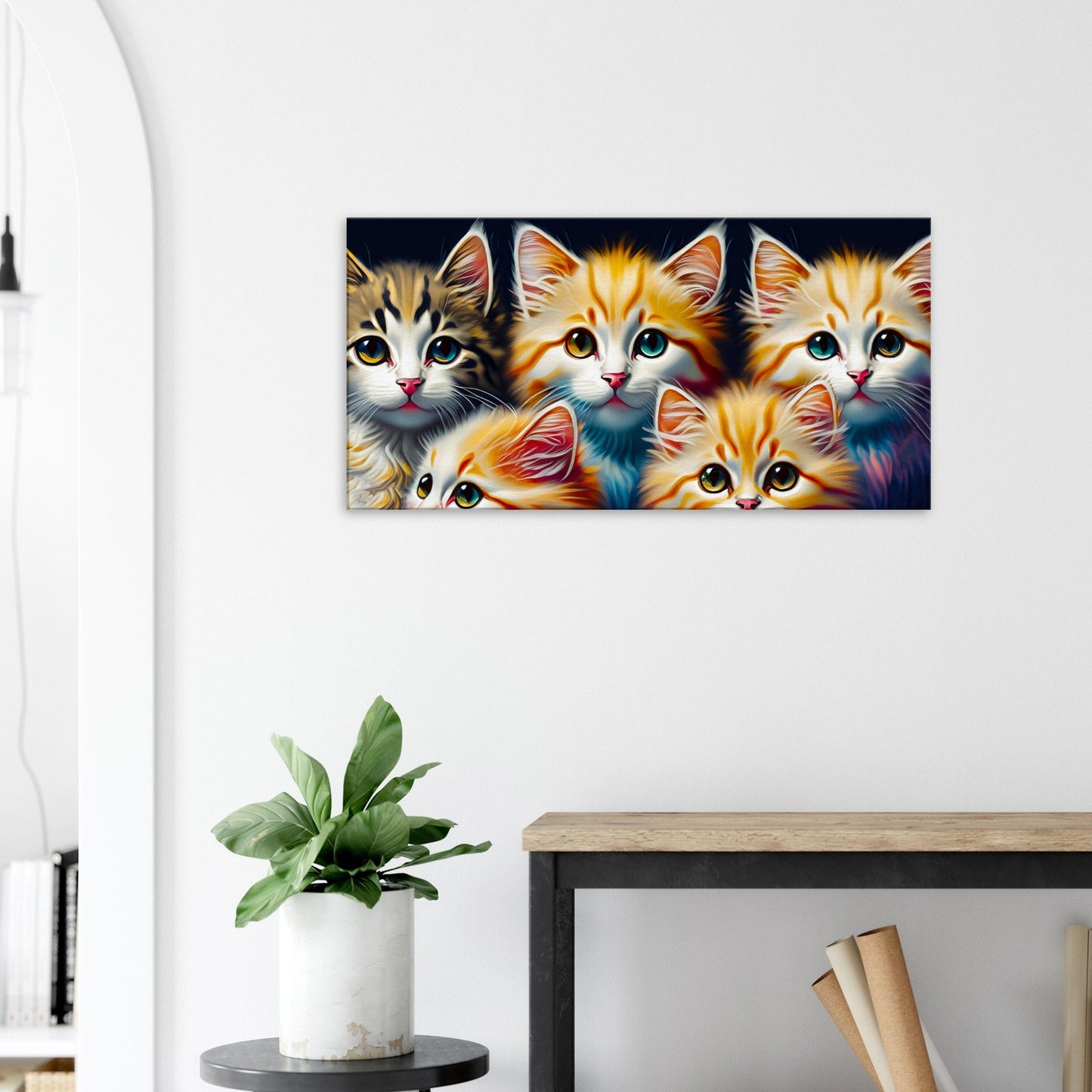 Canvas Print oil Painting of kittens by Posterify Design - Posterify