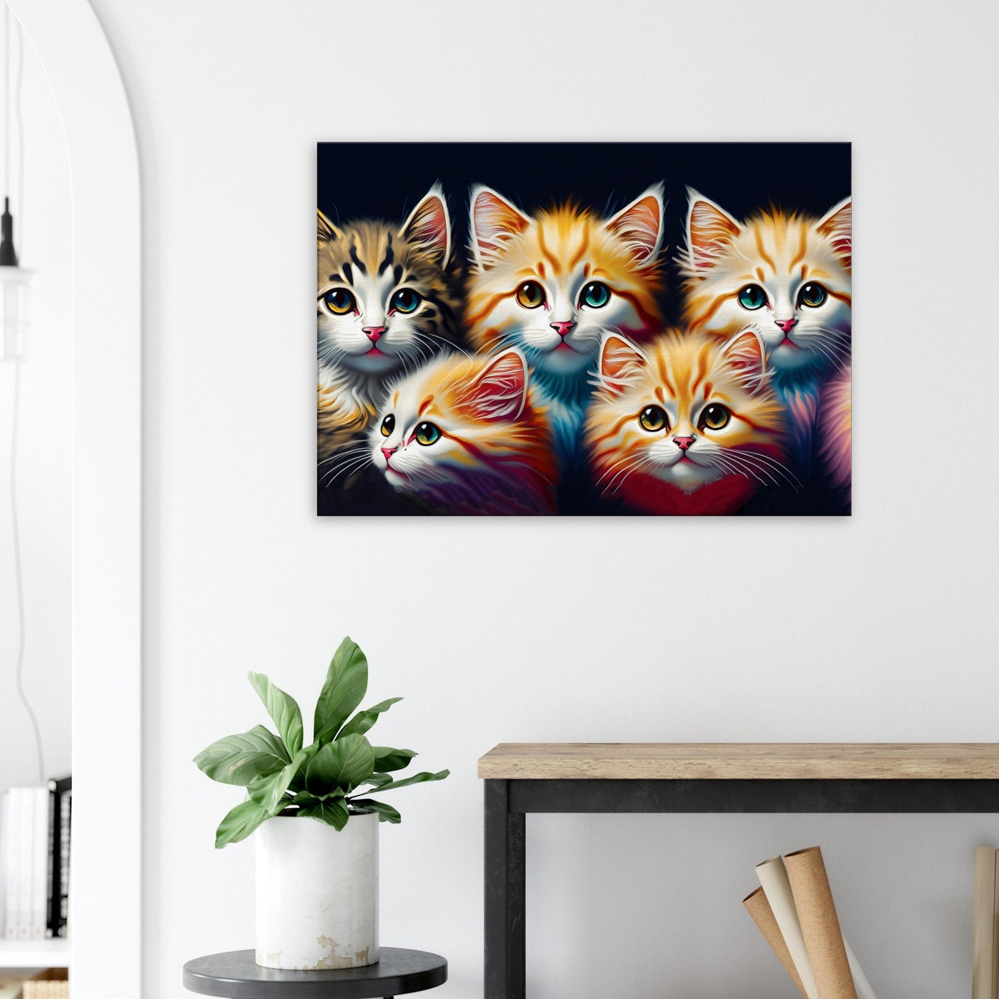 Canvas Print oil Painting of kittens by Posterify Design - Posterify