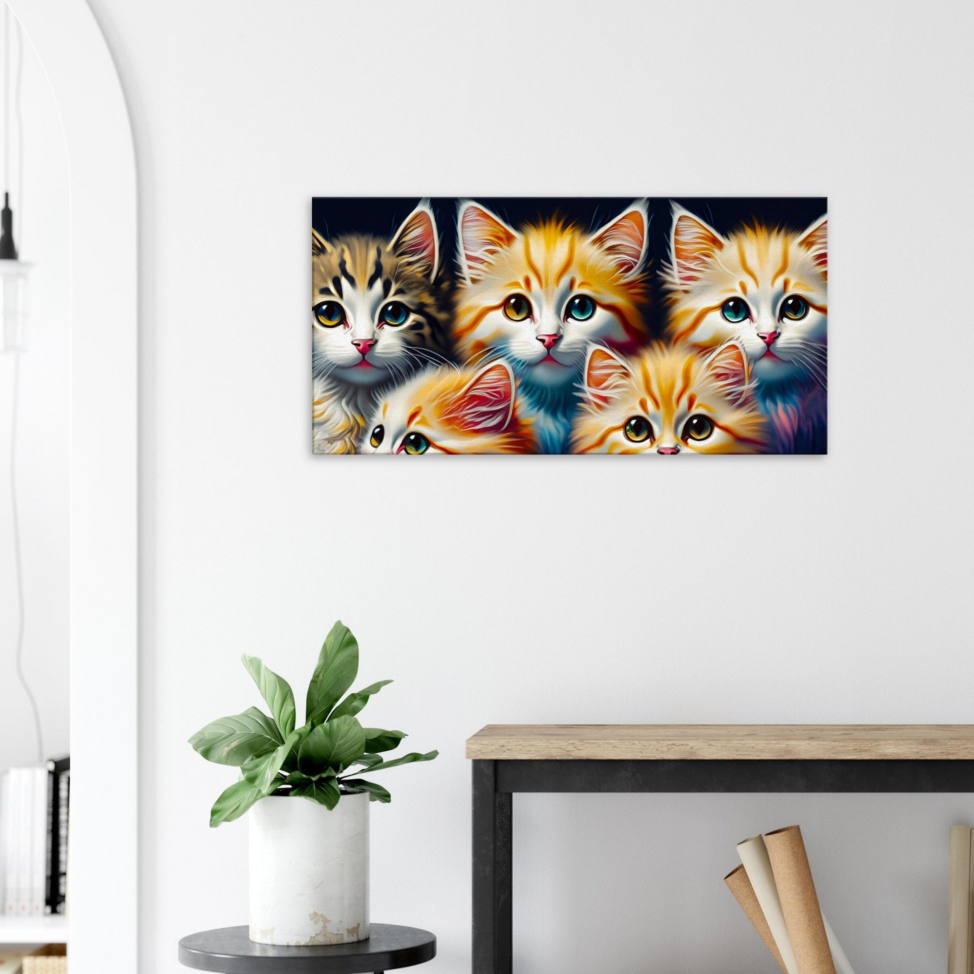 Canvas Print oil Painting of kittens by Posterify Design - Posterify