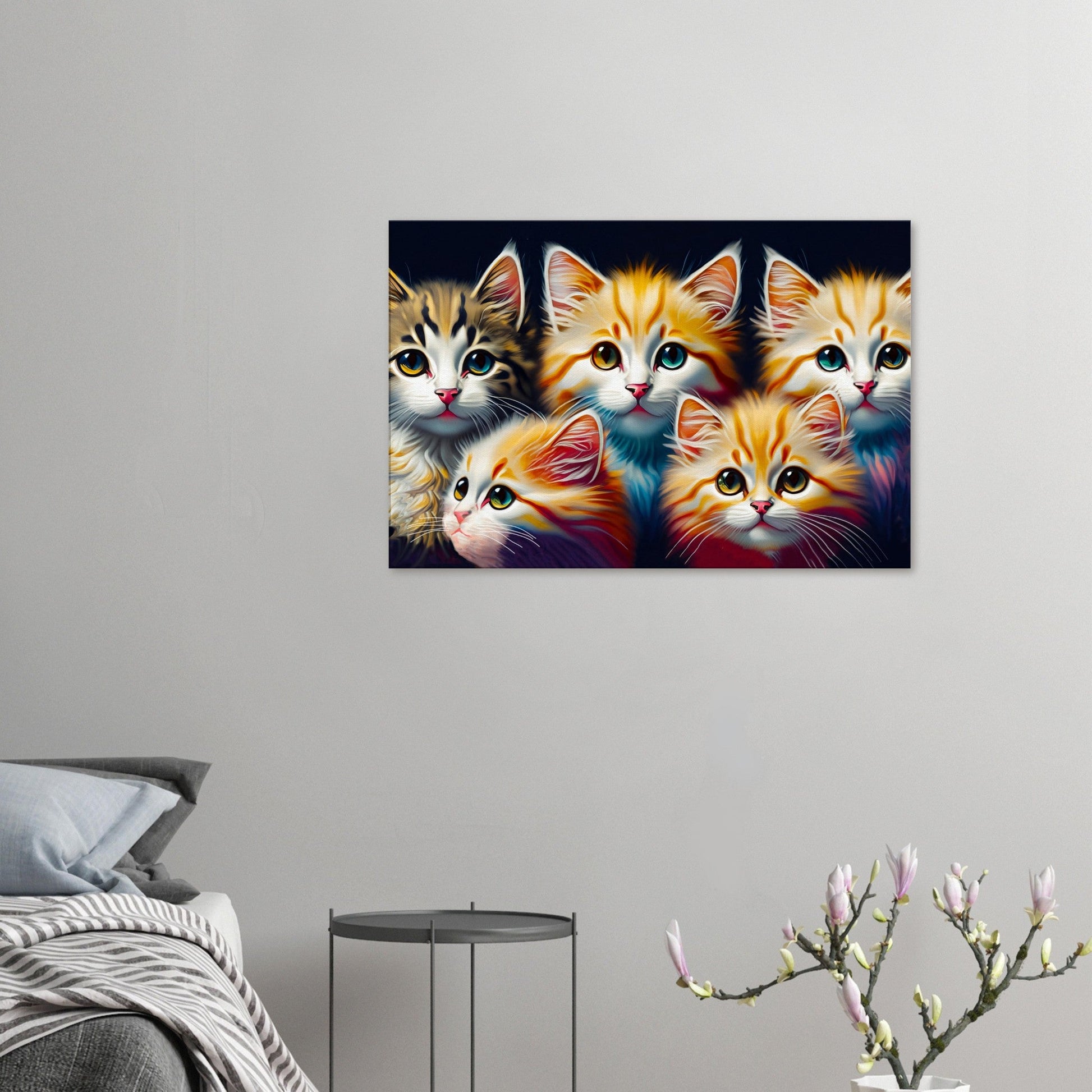 Canvas Print oil Painting of kittens by Posterify Design - Posterify