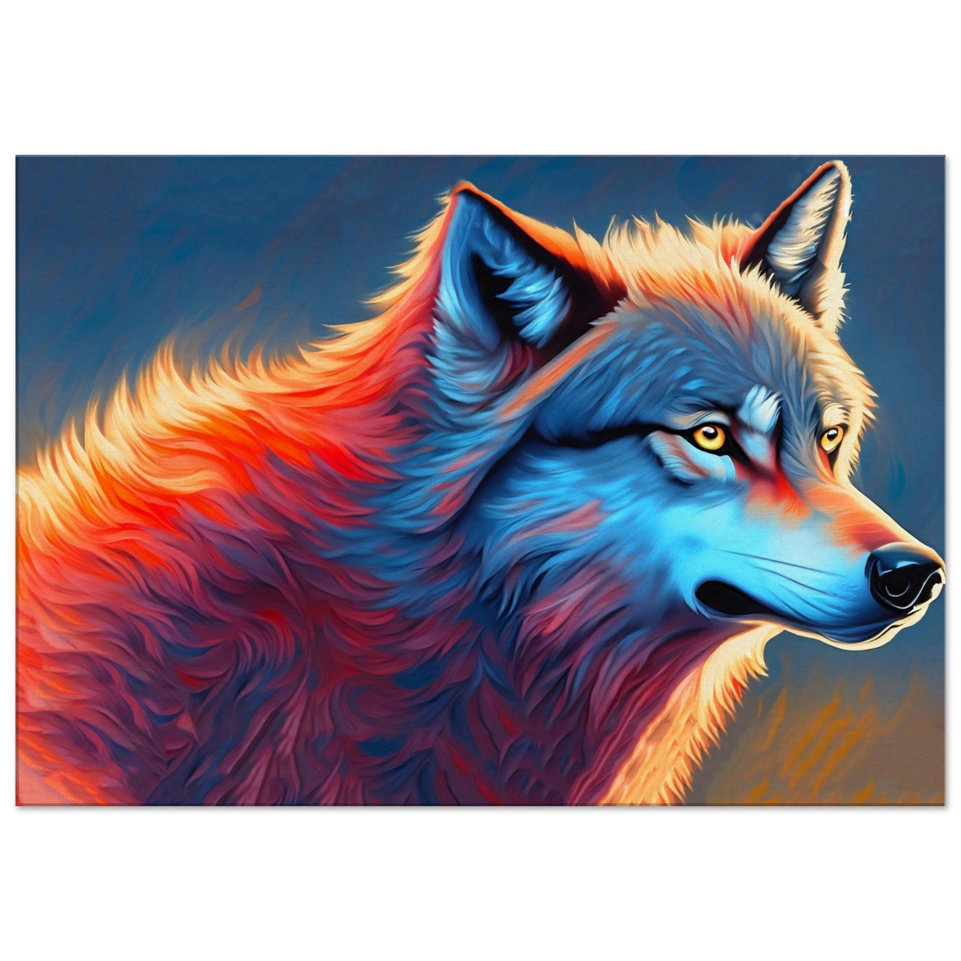 Canvas Print, oil painting of Wolf by Posterify Design - Posterify