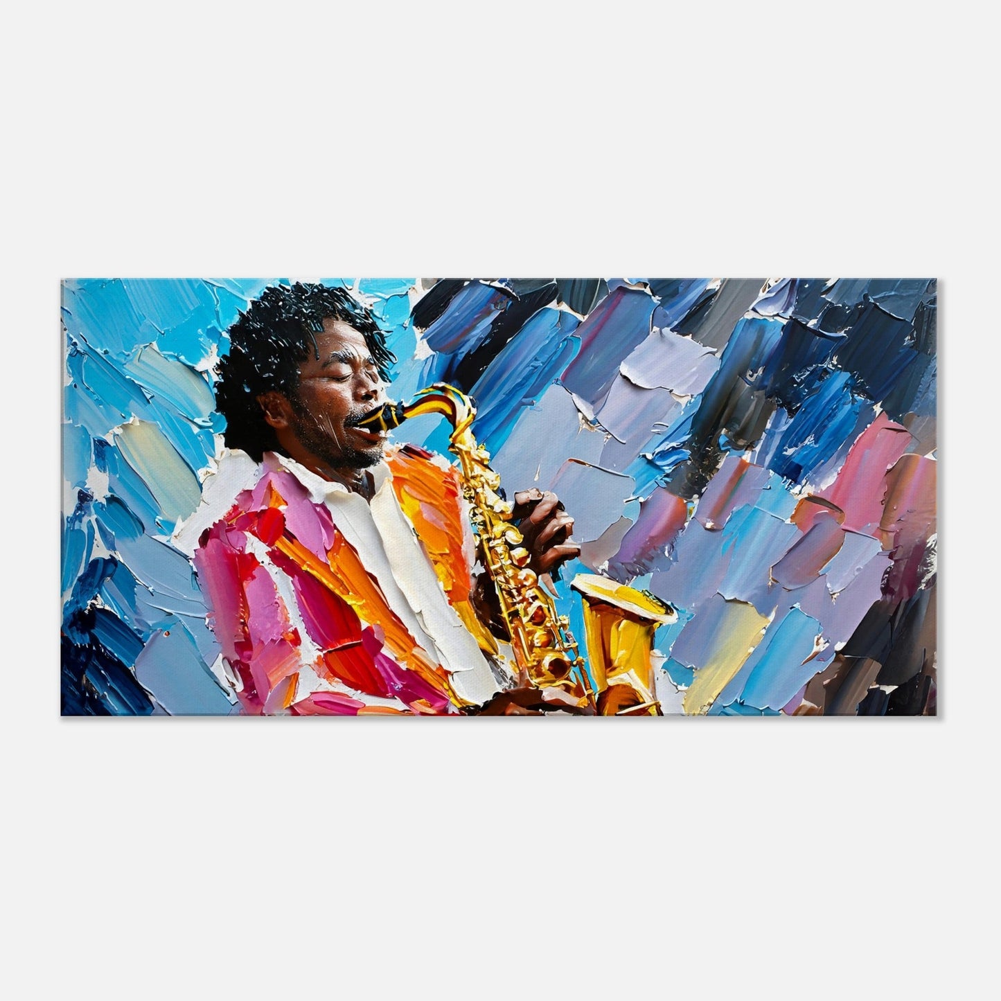 Canvas Print Saxophone Player #3 abstract art by Posterify design 50X100cm - Posterify