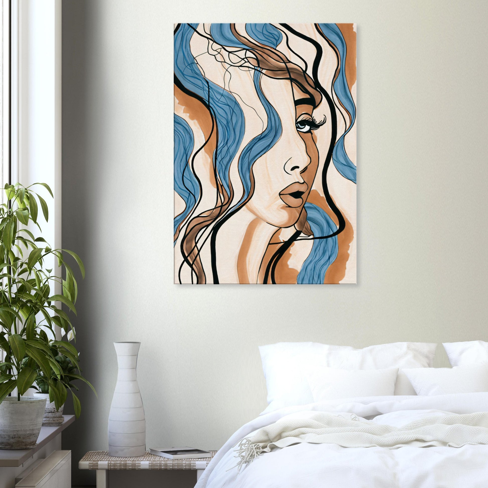 Canvas Print with line drawing of Amy Portrait by Posterify Design - Posterify