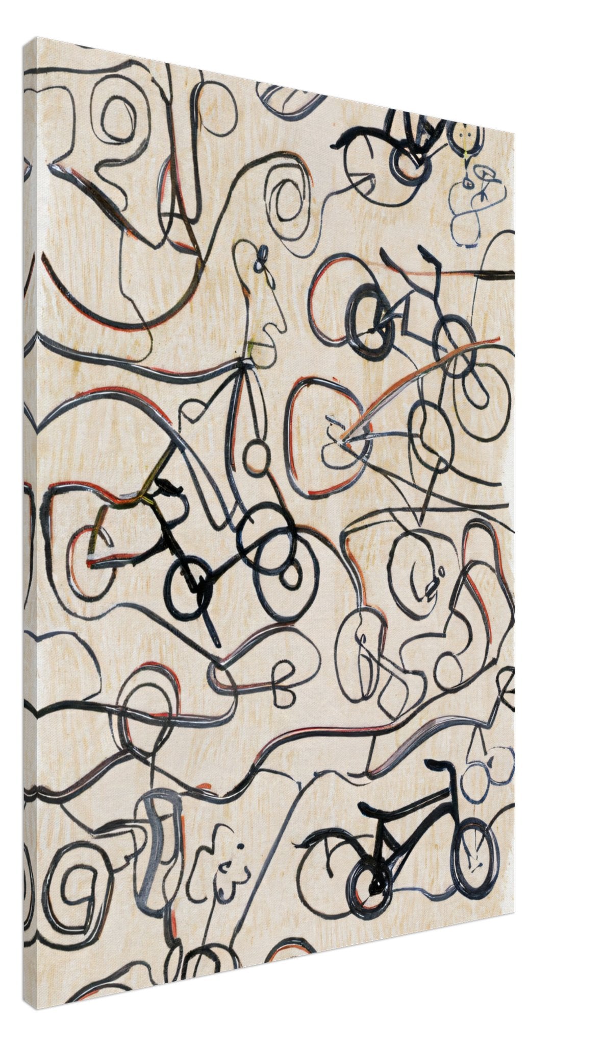 Canvas Print with line drawing of Bicycles #2 by Posterify Design - Posterify