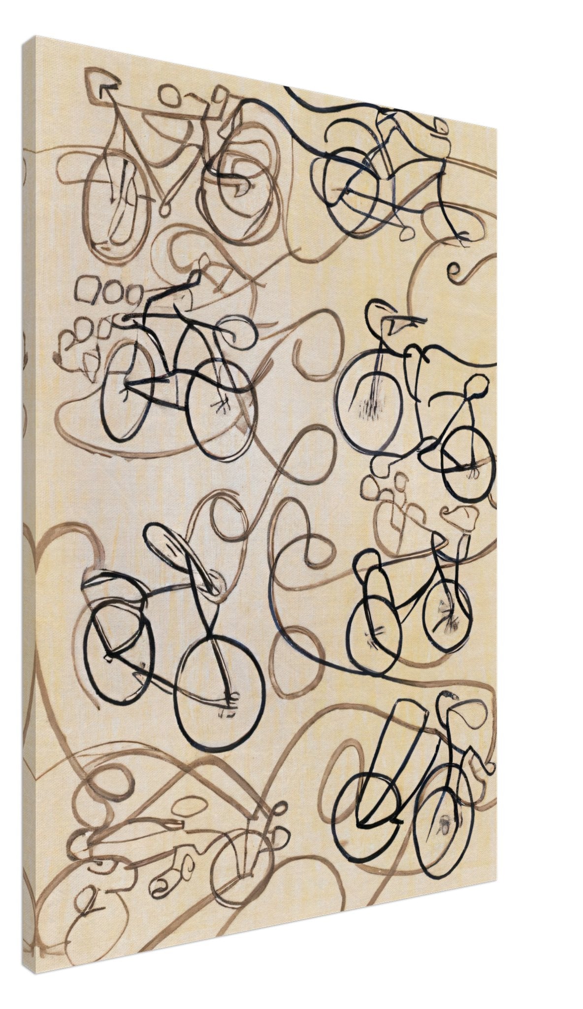 Canvas Print with line drawing of Bicycles by Posterify Design - Posterify