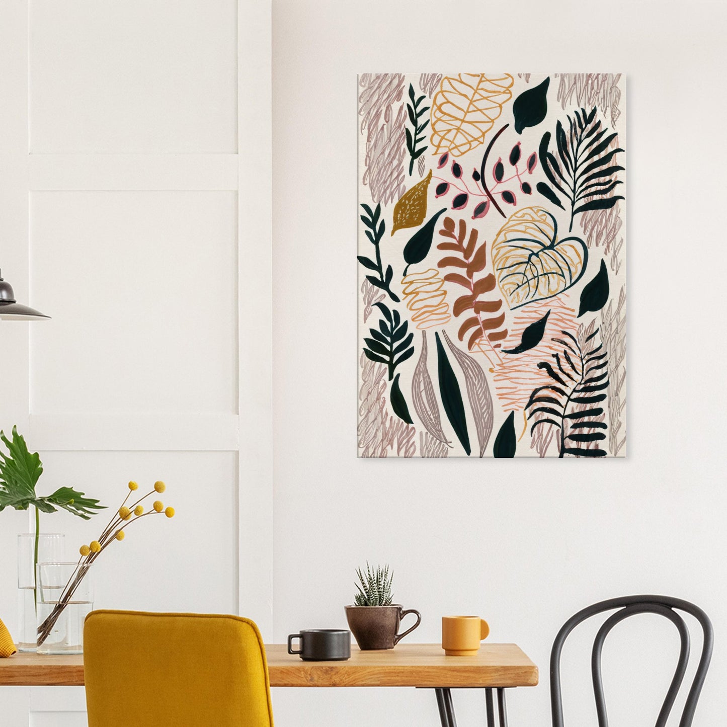 Canvas Print with line drawing of Leafs by Posterify Design - Posterify