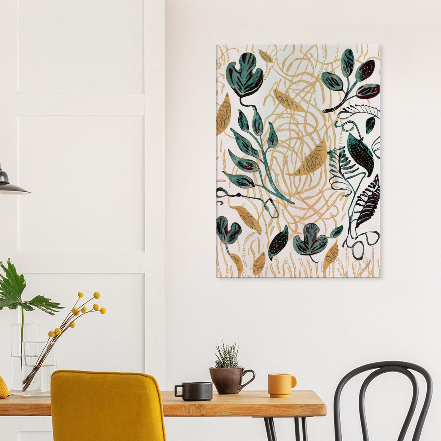 Canvas Print with line drawing of Leafs by Posterify Design - Posterify