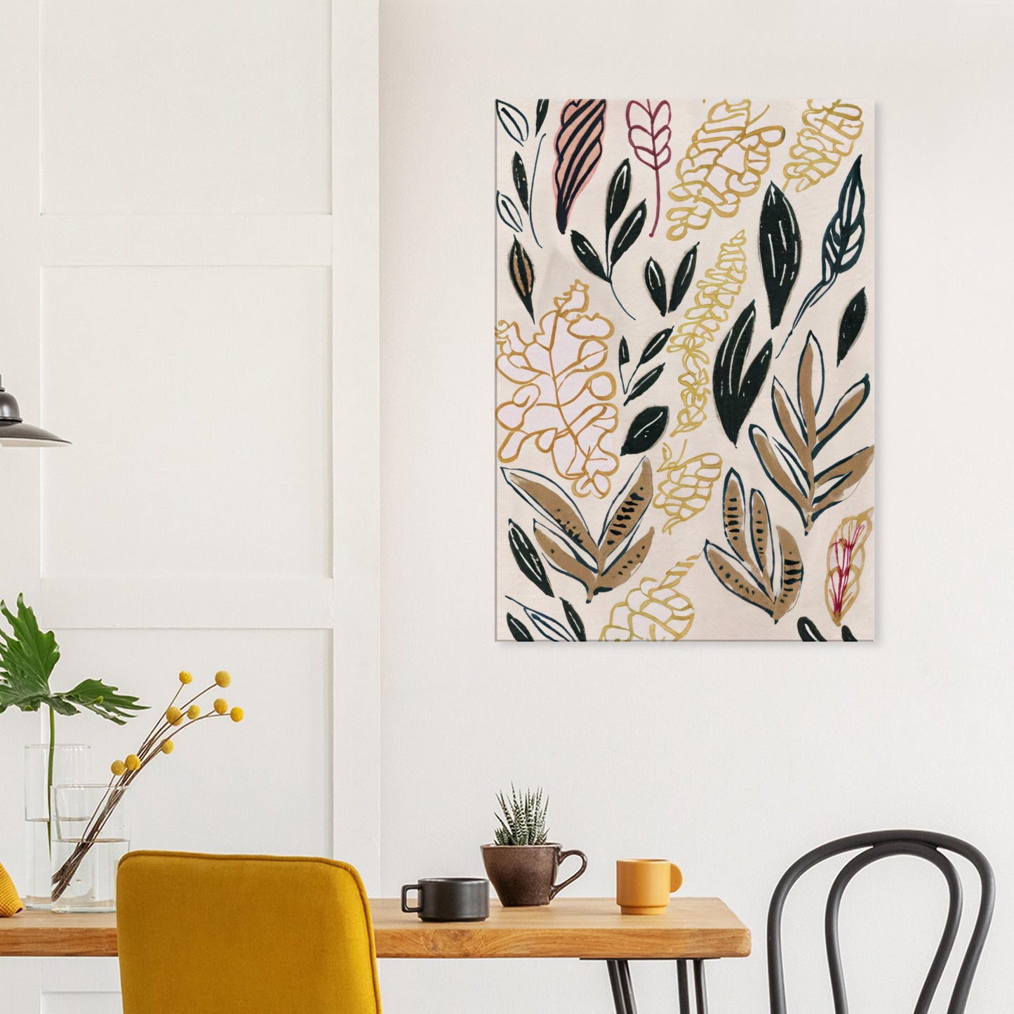 Canvas Print with line drawing of Leafs by Posterify Design - Posterify