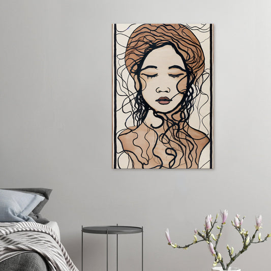 Canvas Print with line drawing Portrait by Posterify Design - Posterify